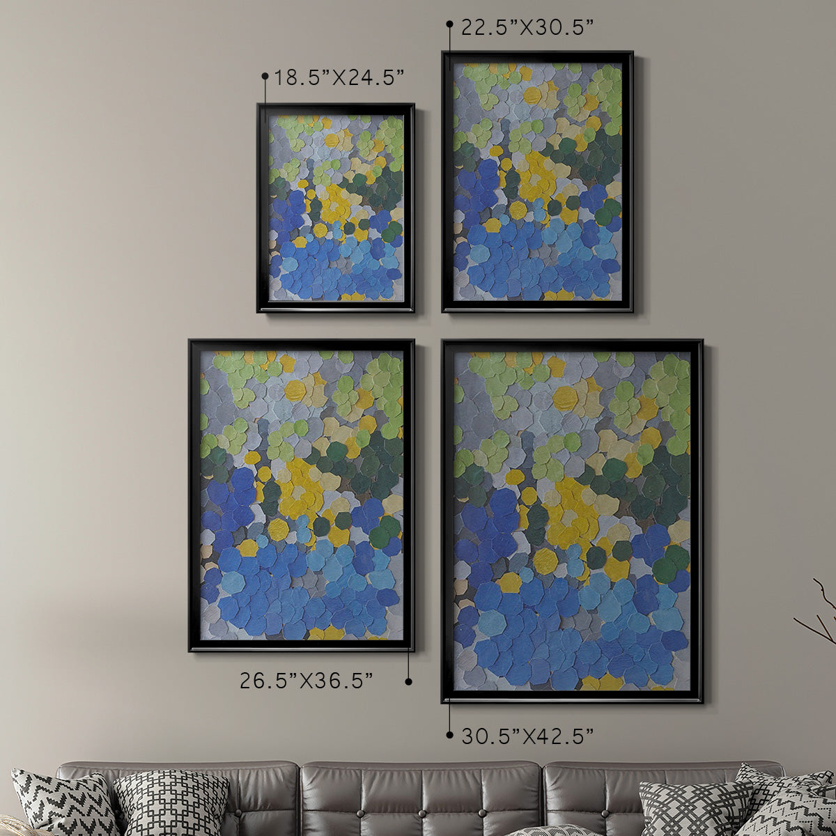 Lake Como Garden - Modern Framed Canvas Print