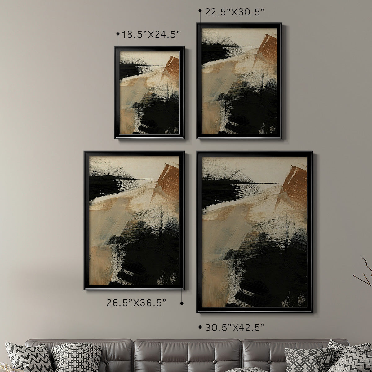 Baked Paintstrokes III - Modern Framed Canvas Print