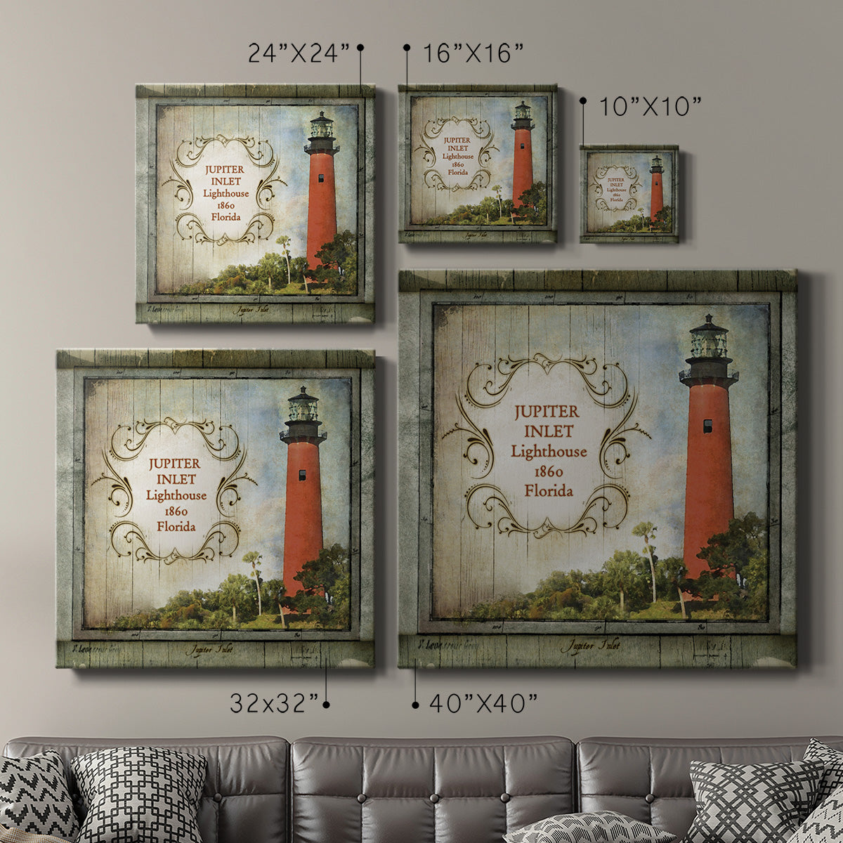 Florida Lighthouse V-Premium Gallery Wrapped Canvas - Ready to Hang