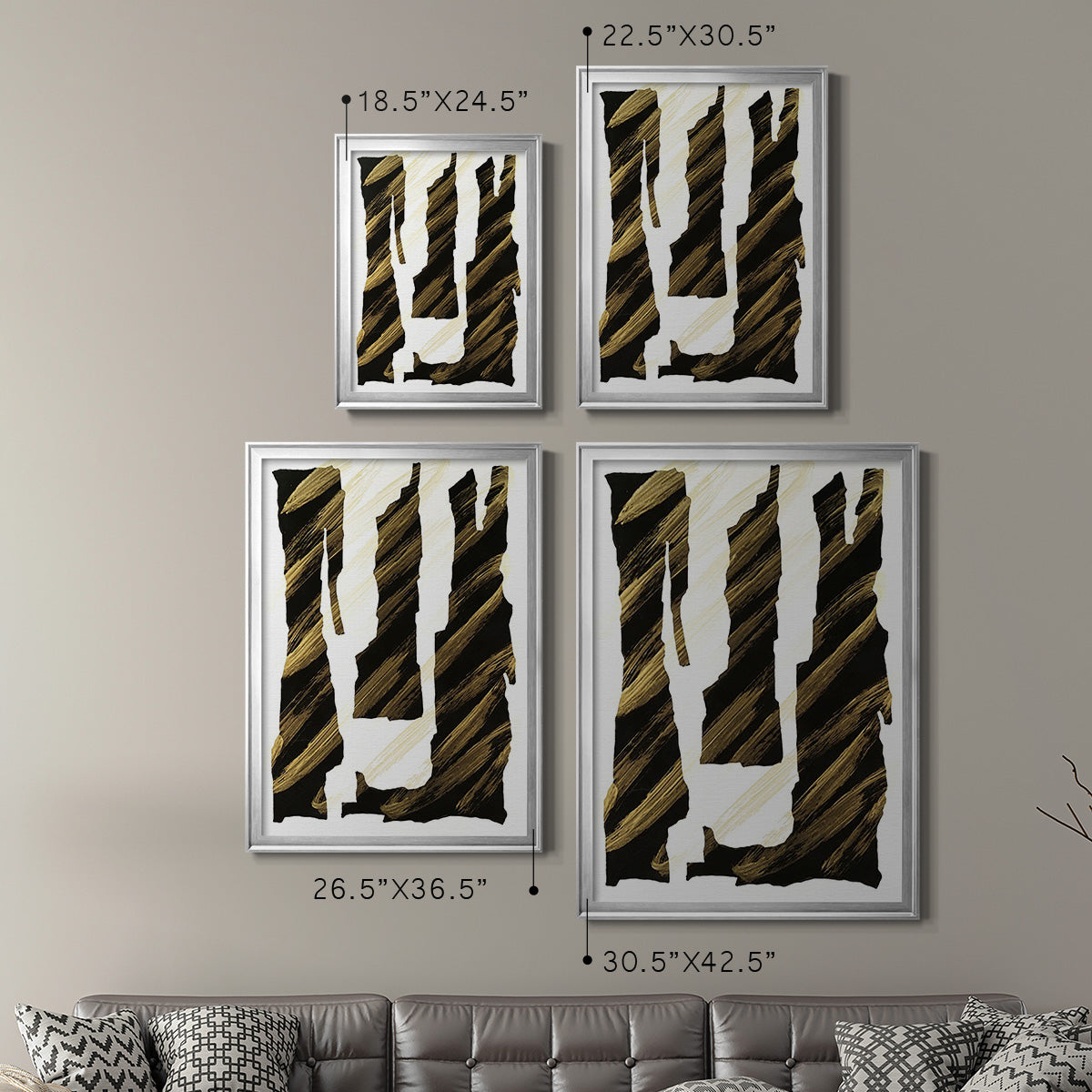 Onyx Obelisks I - Modern Framed Canvas Print