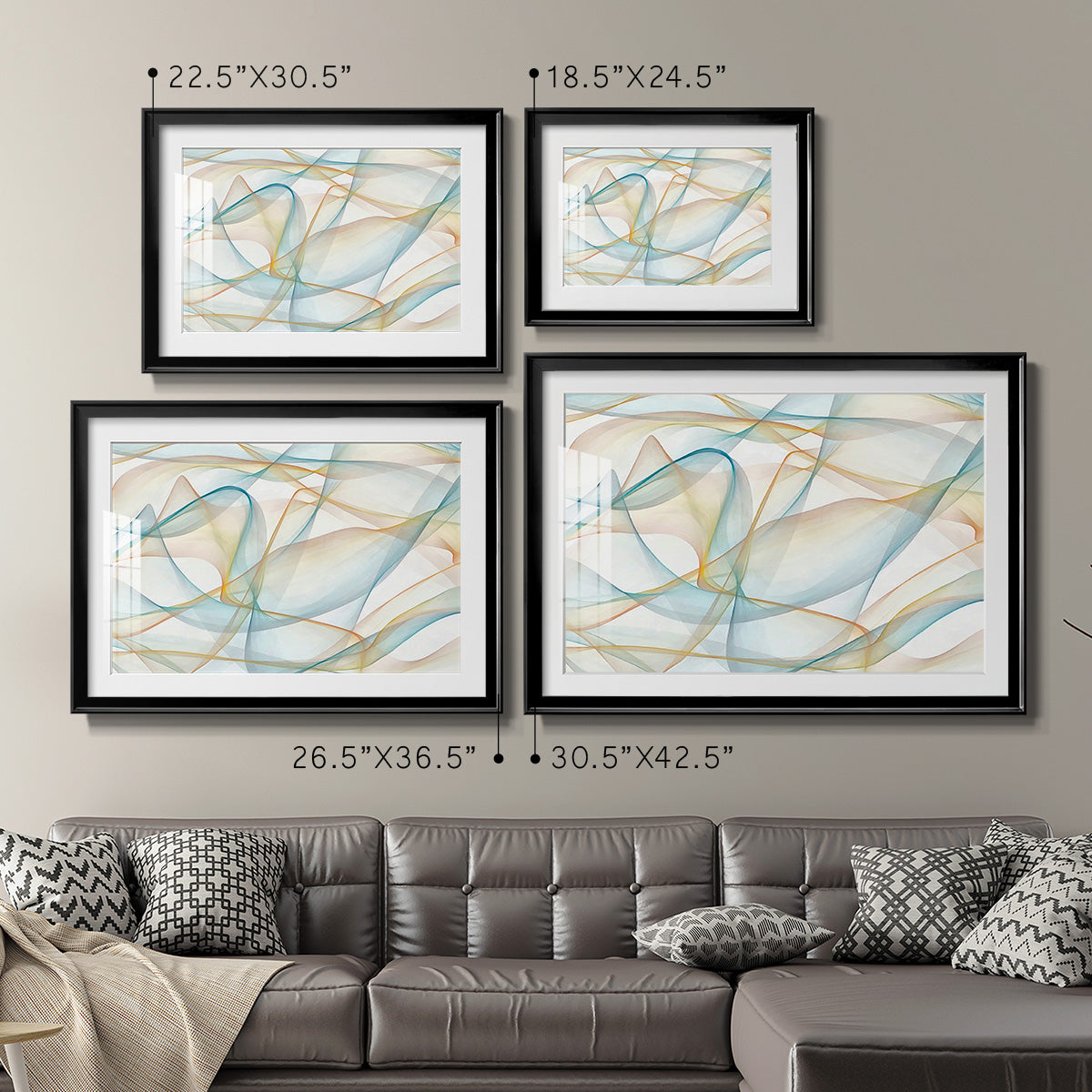 Curves and Waves V - Modern Framed Art Print