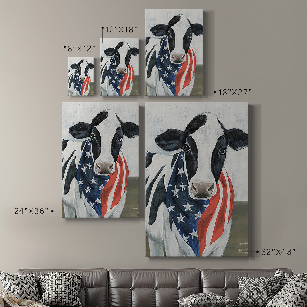 American Cow II Premium Gallery Wrapped Canvas - Ready to Hang