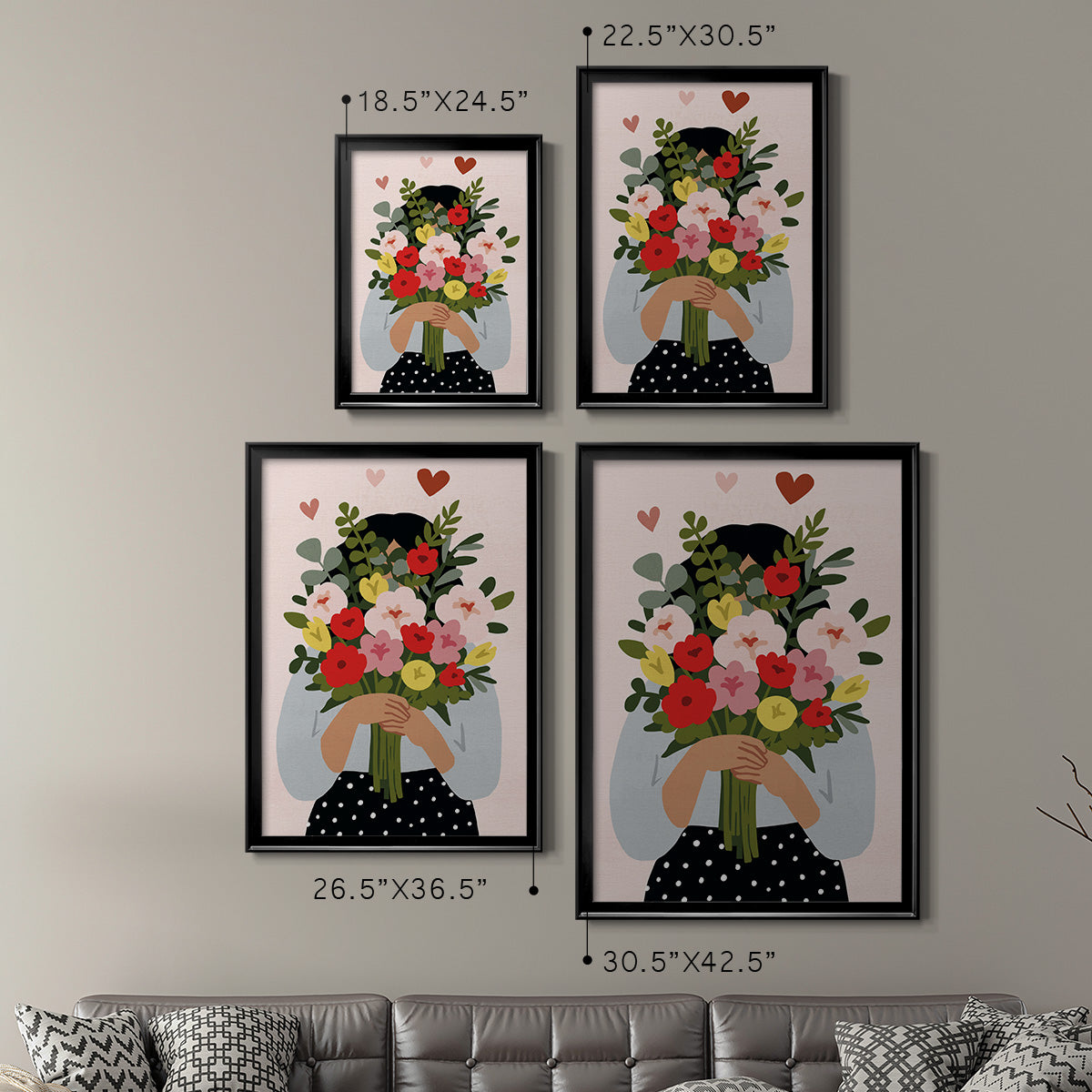 Darling Valentine Collection B - Modern Framed Canvas Print