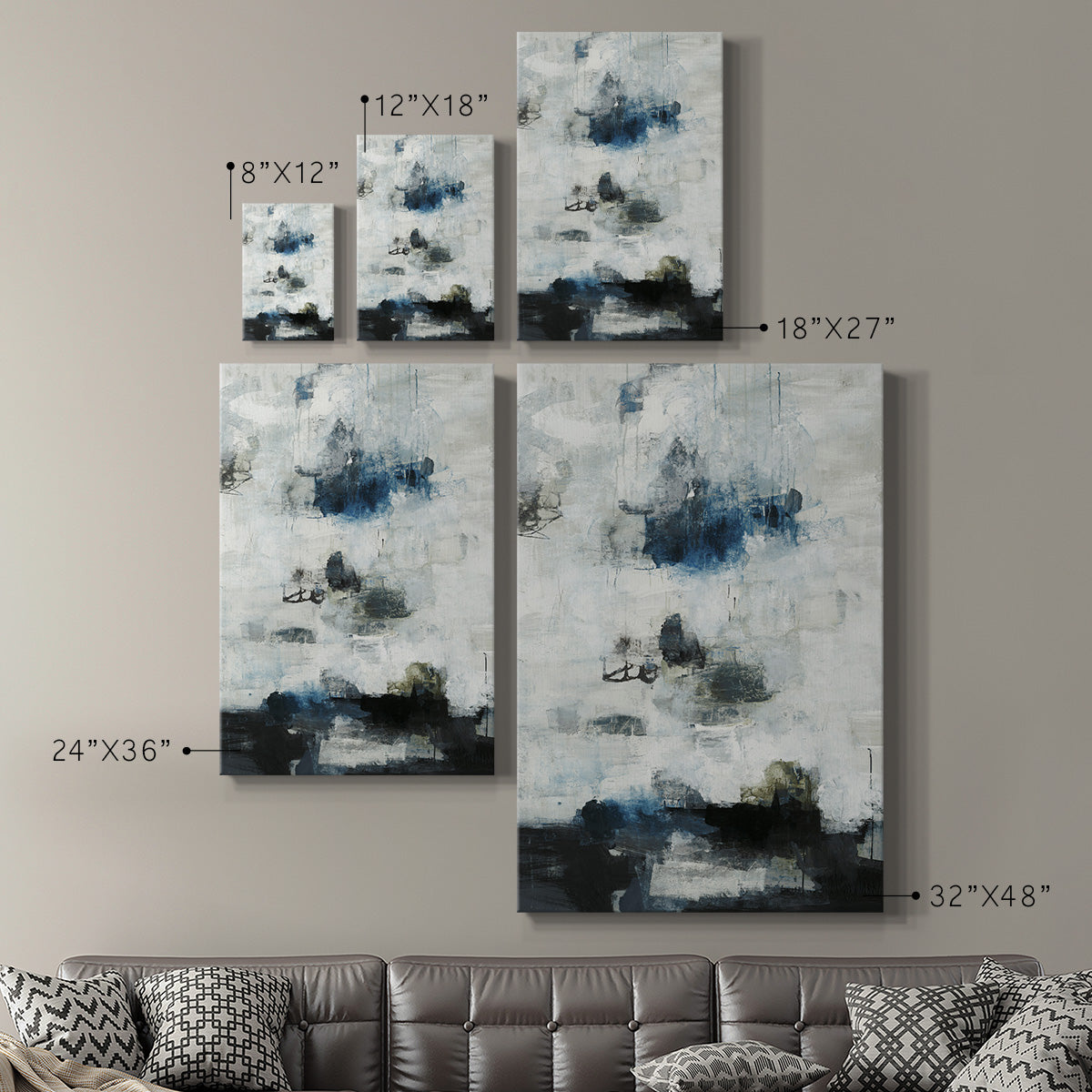 Black & Blue Premium Gallery Wrapped Canvas - Ready to Hang