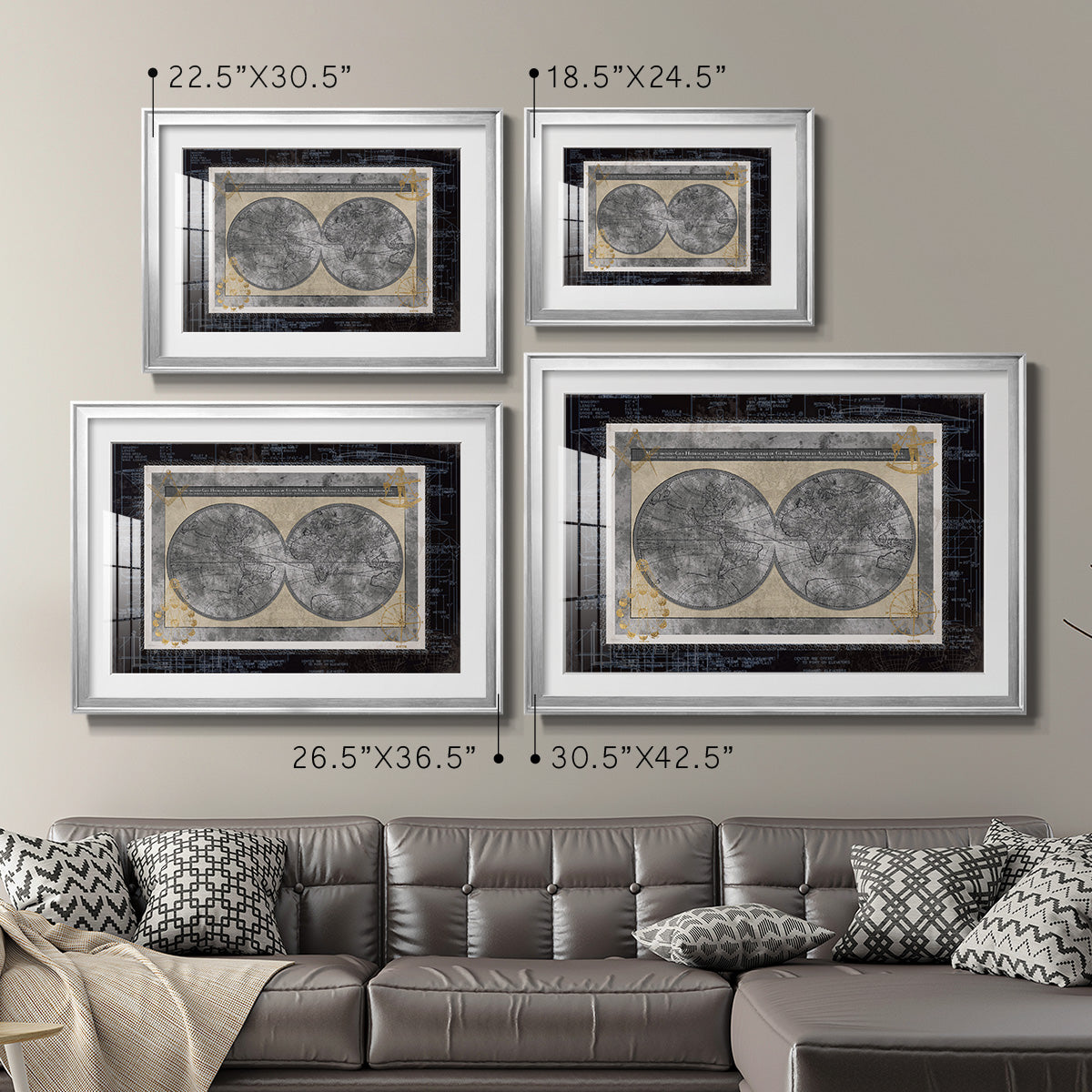 Night World Blueprint Premium Framed Print - Ready to Hang