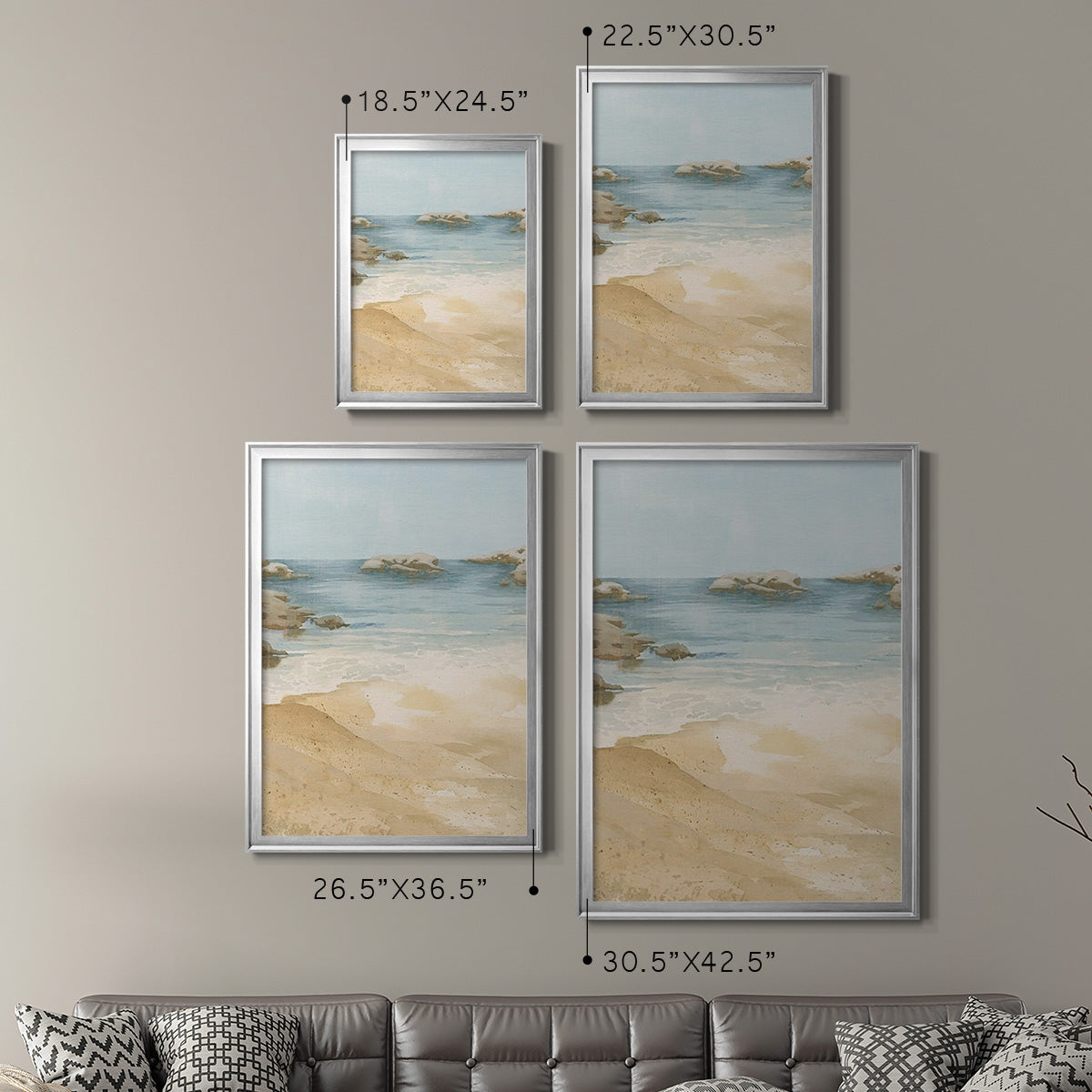 Tranquil Beach I - Modern Framed Canvas Print