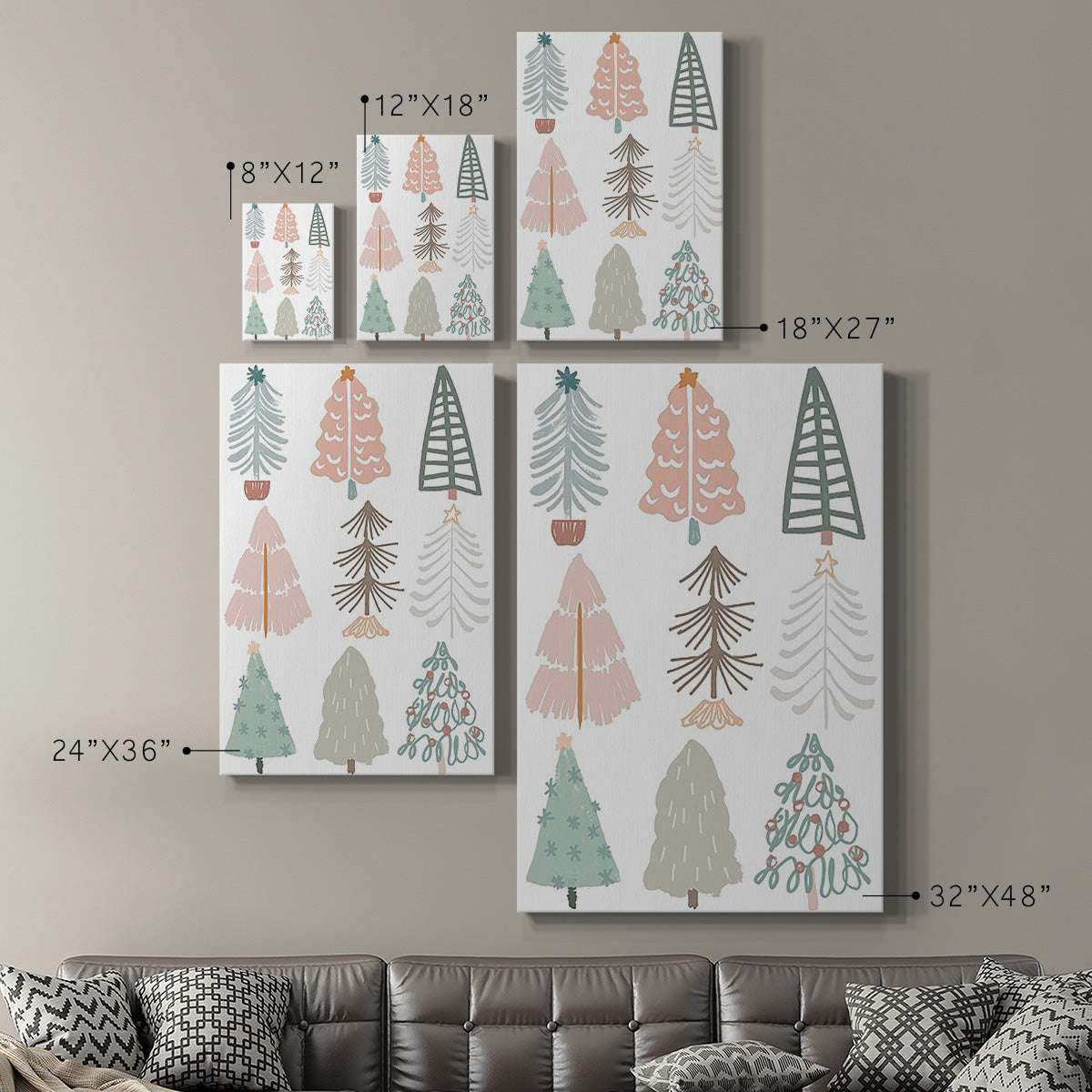 Christmas Tree Sketchbook II Premium Gallery Wrapped Canvas - Ready to Hang