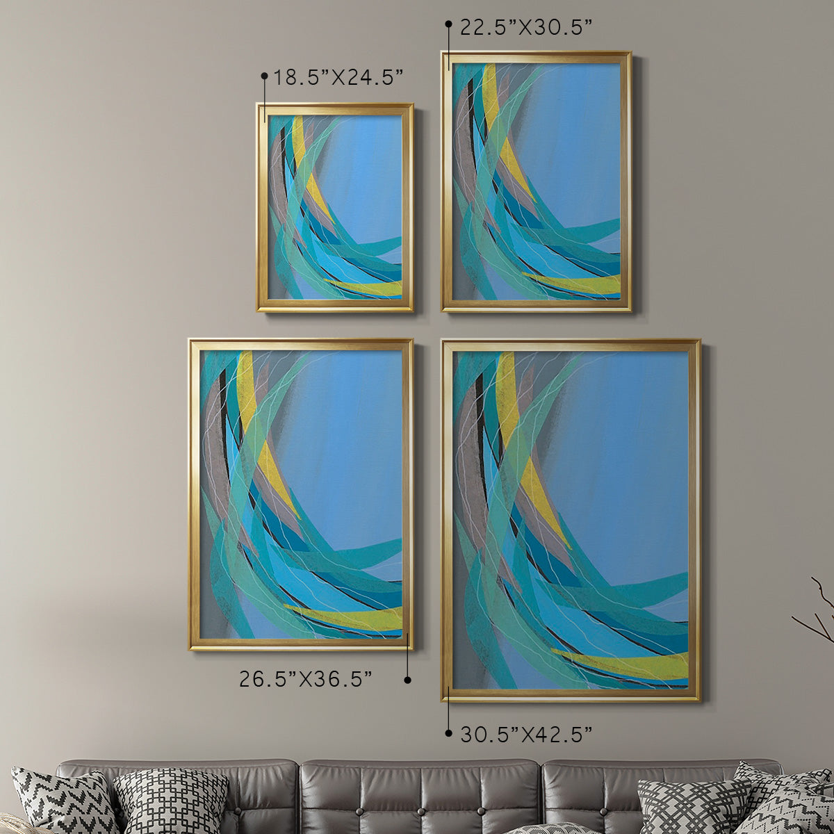 Circulating Flow I - Modern Framed Canvas Print
