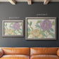 Contemporary peony flower illustration in an ornate vintage silver frame shown in multiple size options.