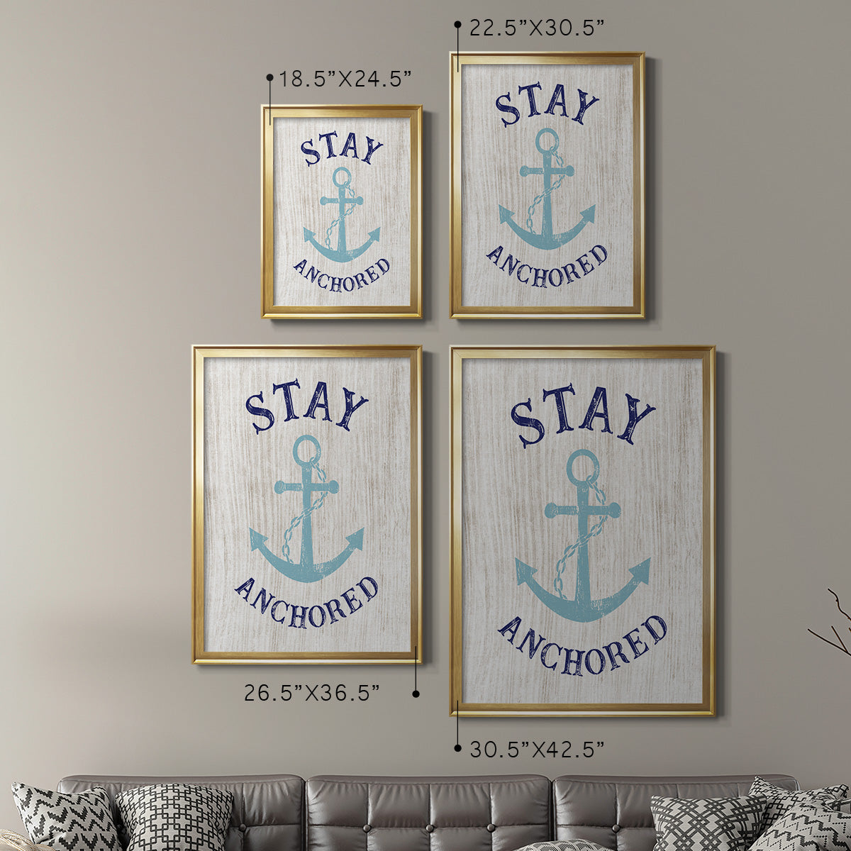 Stay Anchored - Modern Framed Canvas Print