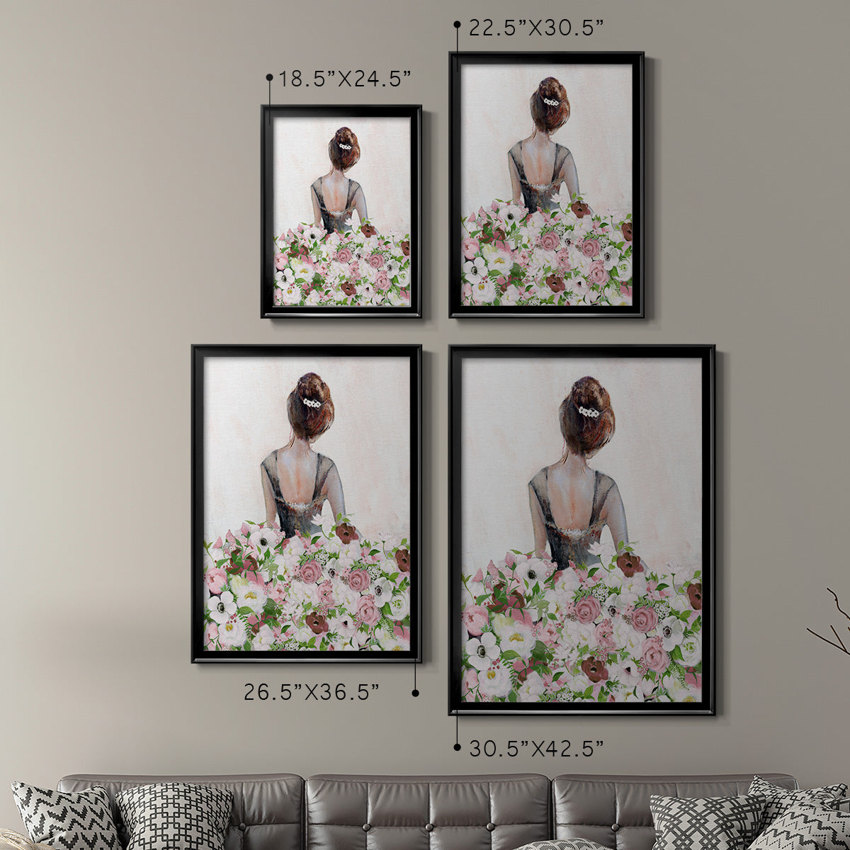 Beautiful Floral Contemplation I - Modern Framed Canvas Print