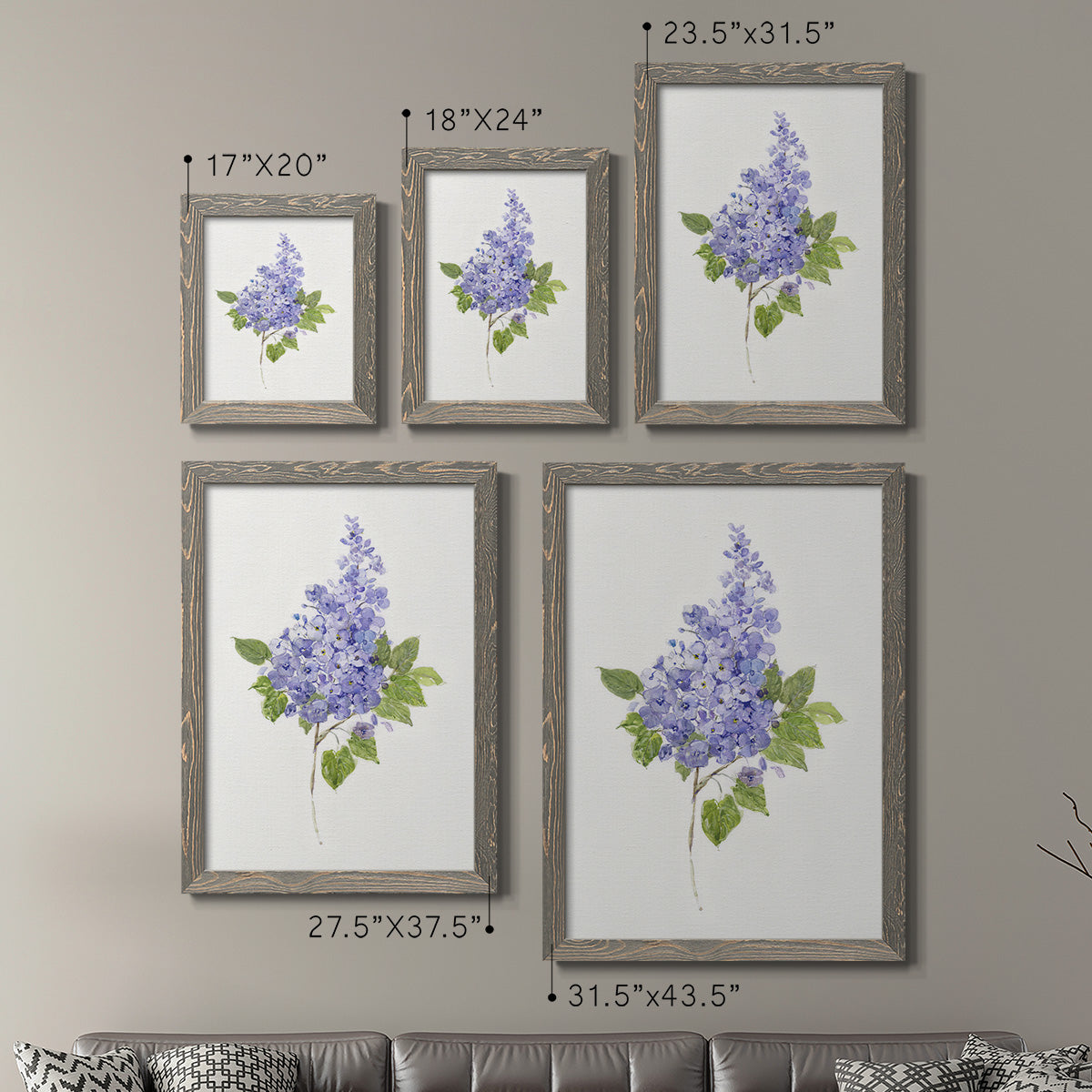 Dainty Botanical Lilac - Premium Framed Canvas 2 Piece Set - Ready to Hang