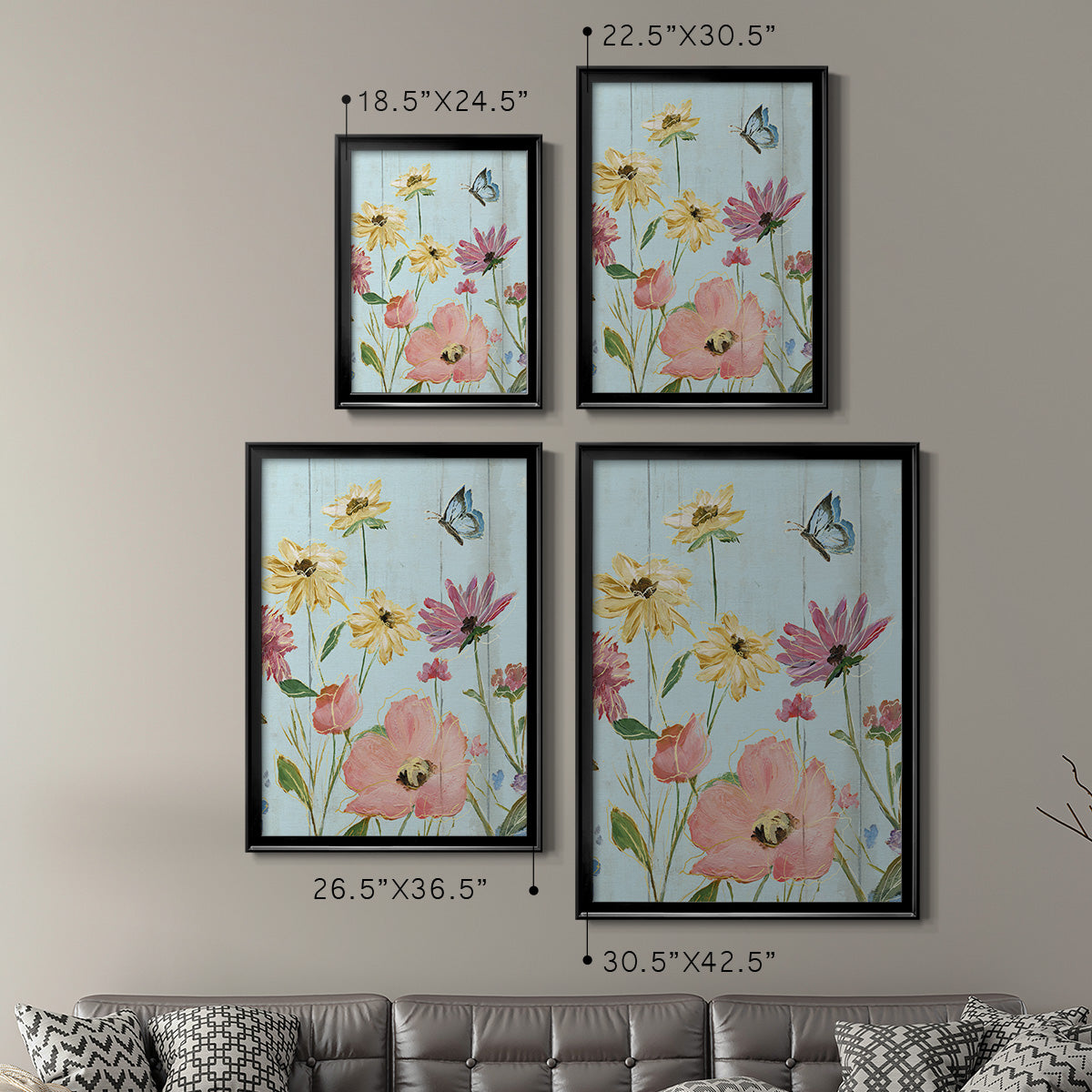 Wildflower Flutter II - Modern Framed Canvas Print