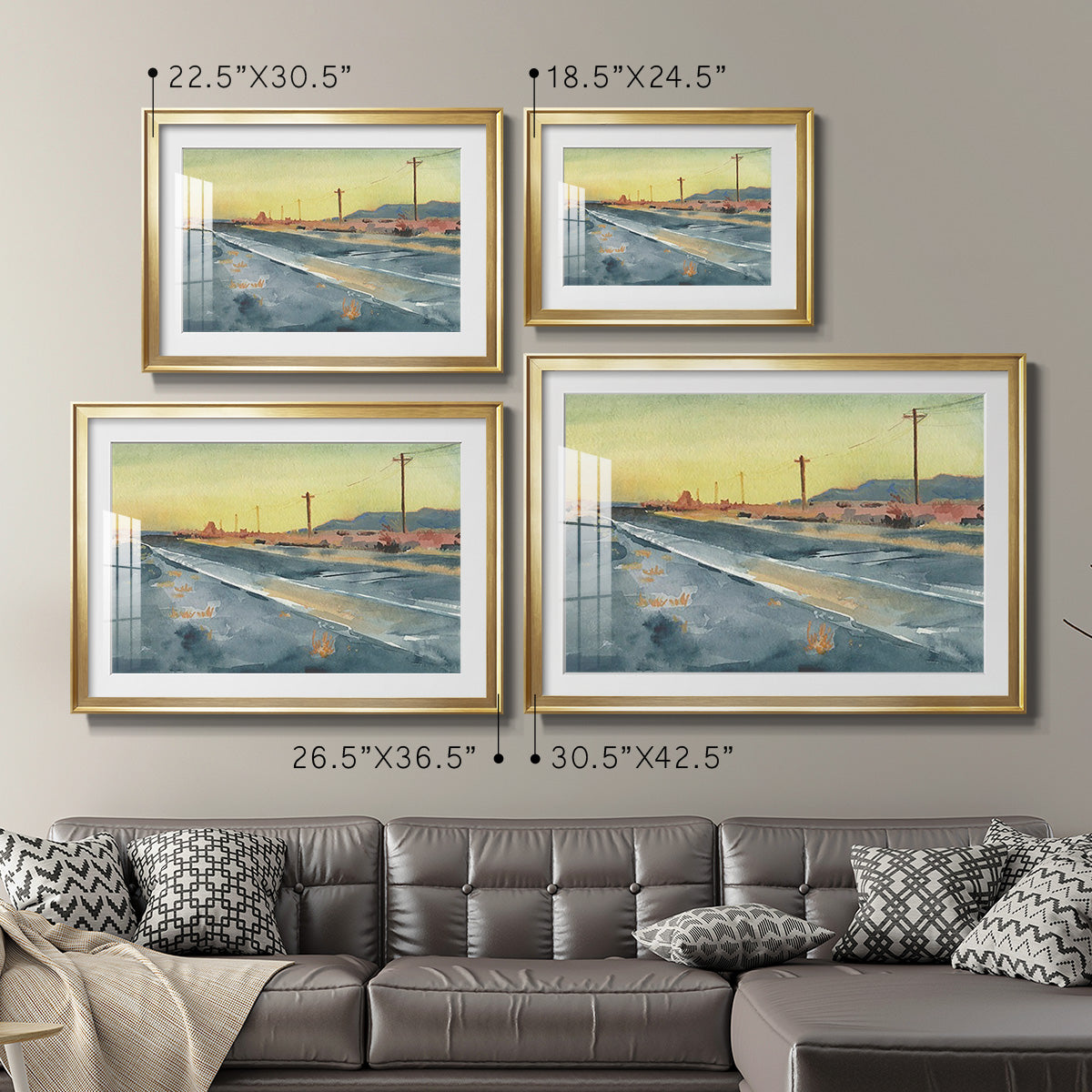 Deserted Highway I Premium Framed Print - Ready to Hang