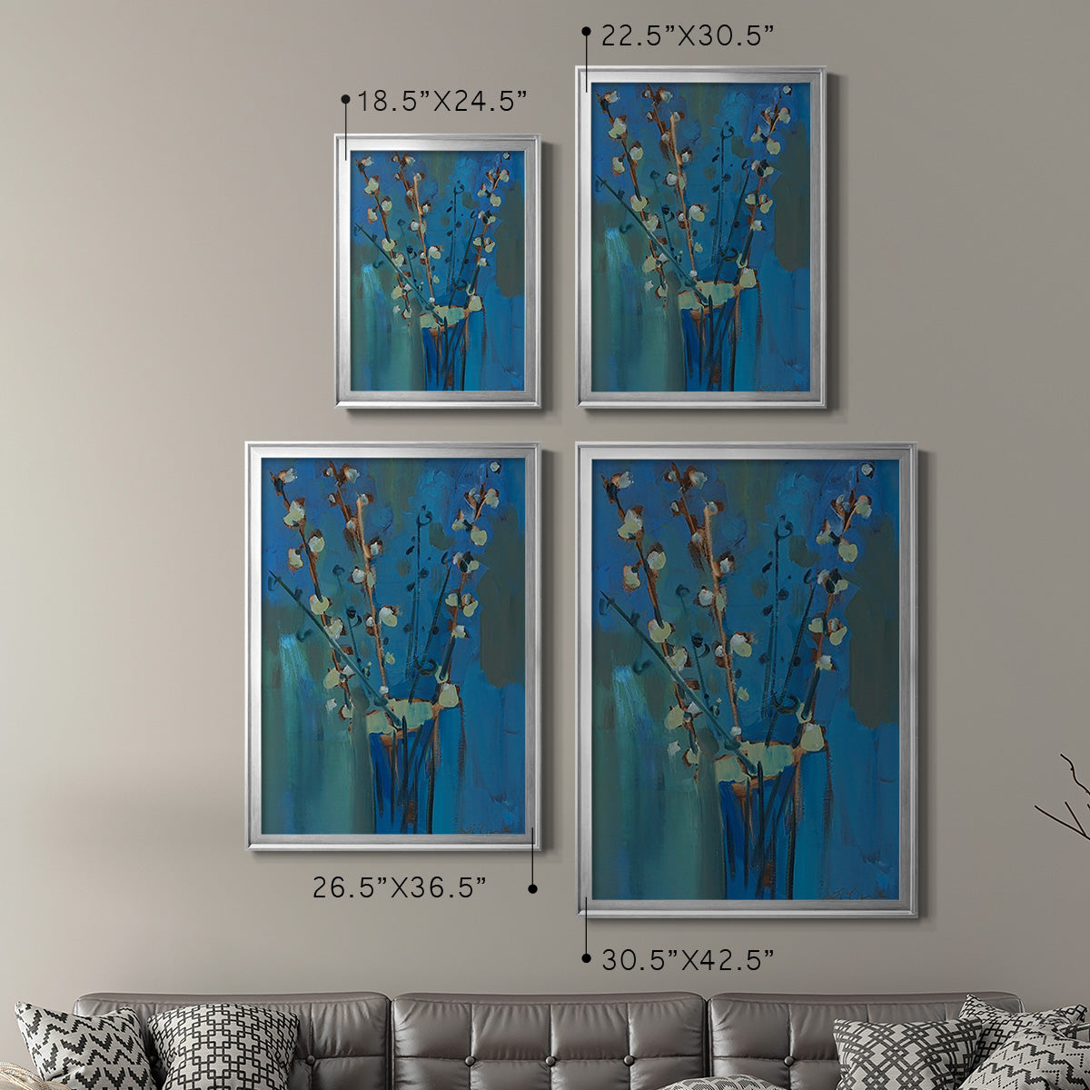 Winter Willow II - Modern Framed Canvas Print