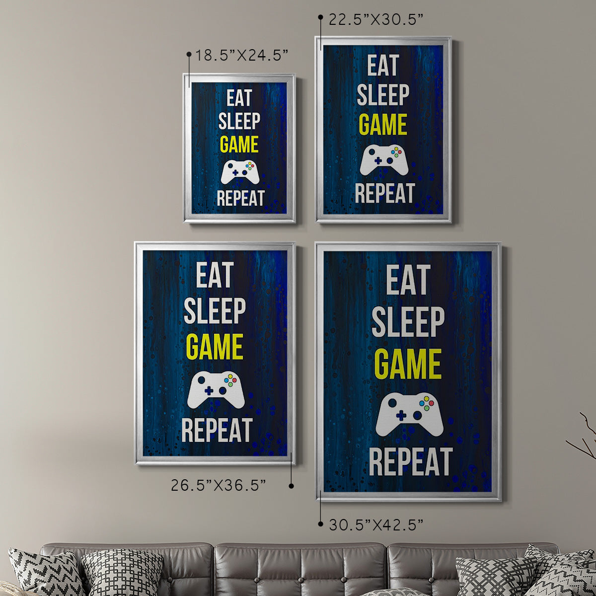 Gamer at Play V - Modern Framed Canvas Print