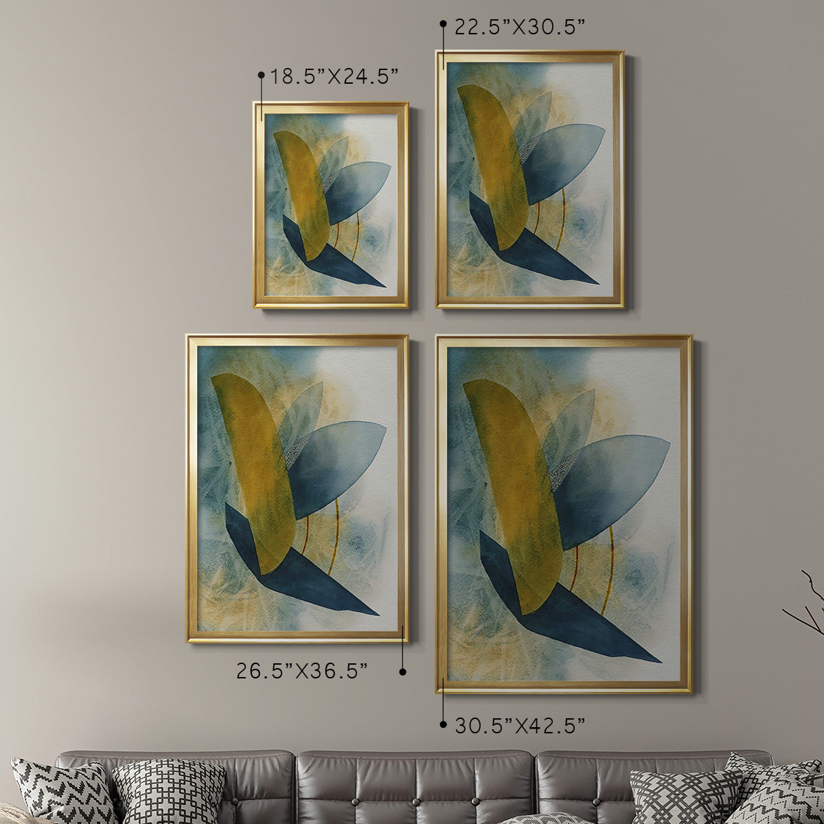 Solar Shapes I - Modern Framed Canvas Print