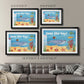 Cute Sea Creatures II - Modern Framed Art Print