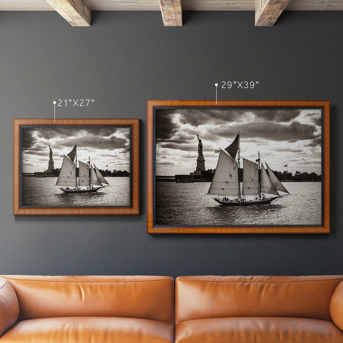 The Clipper & the Liberty Premium Framed Canvas- Ready to Hang