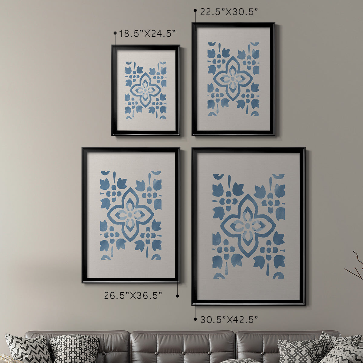 Monochrome Terra Mesa Tile I - Modern Framed Canvas Print