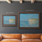 Impressionist coastal low-tide seascape at Pourville by Claude Monet in an ornate bronzed mahogany wood frame shown in multiple size options.
