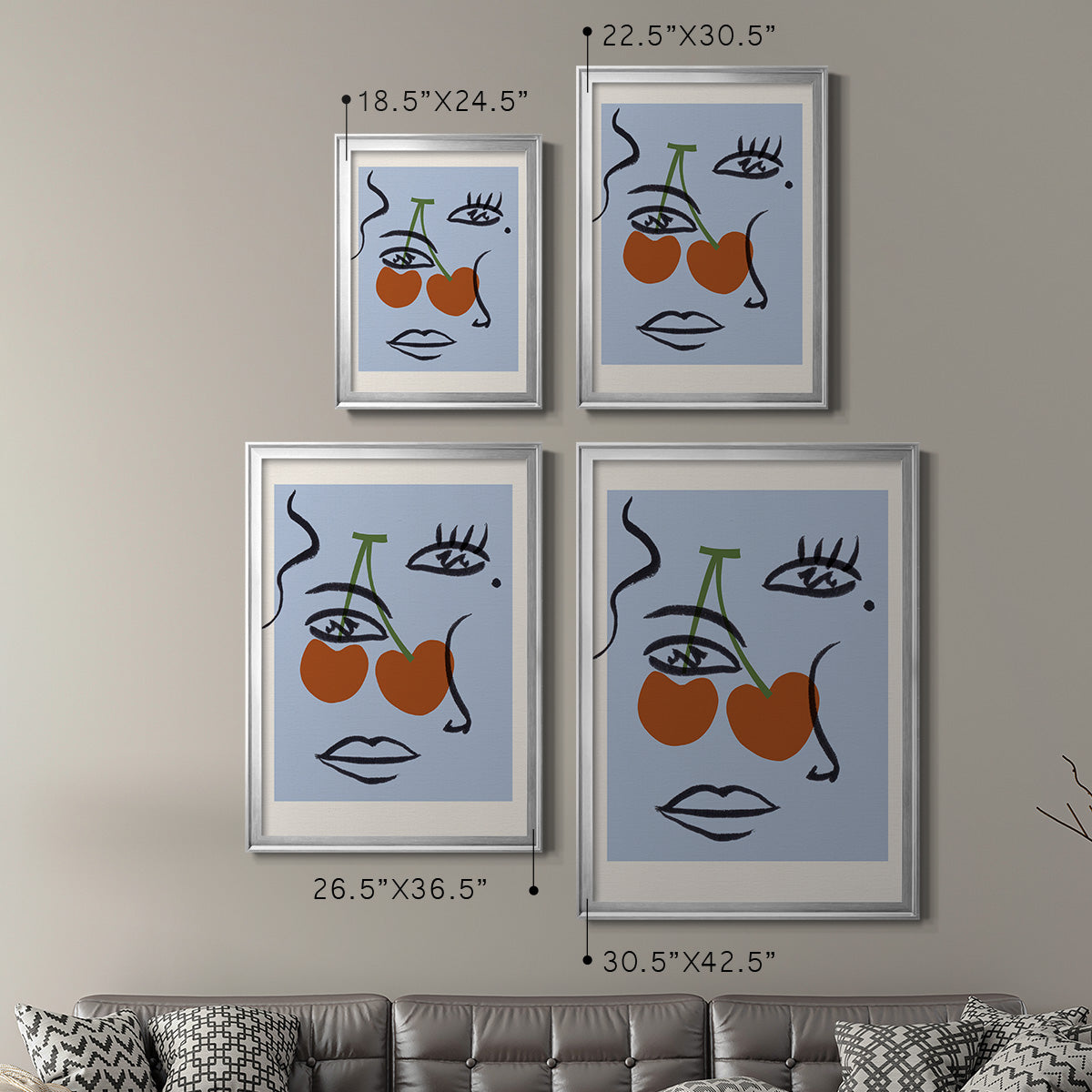 Cherry Baby I - Modern Framed Canvas Print