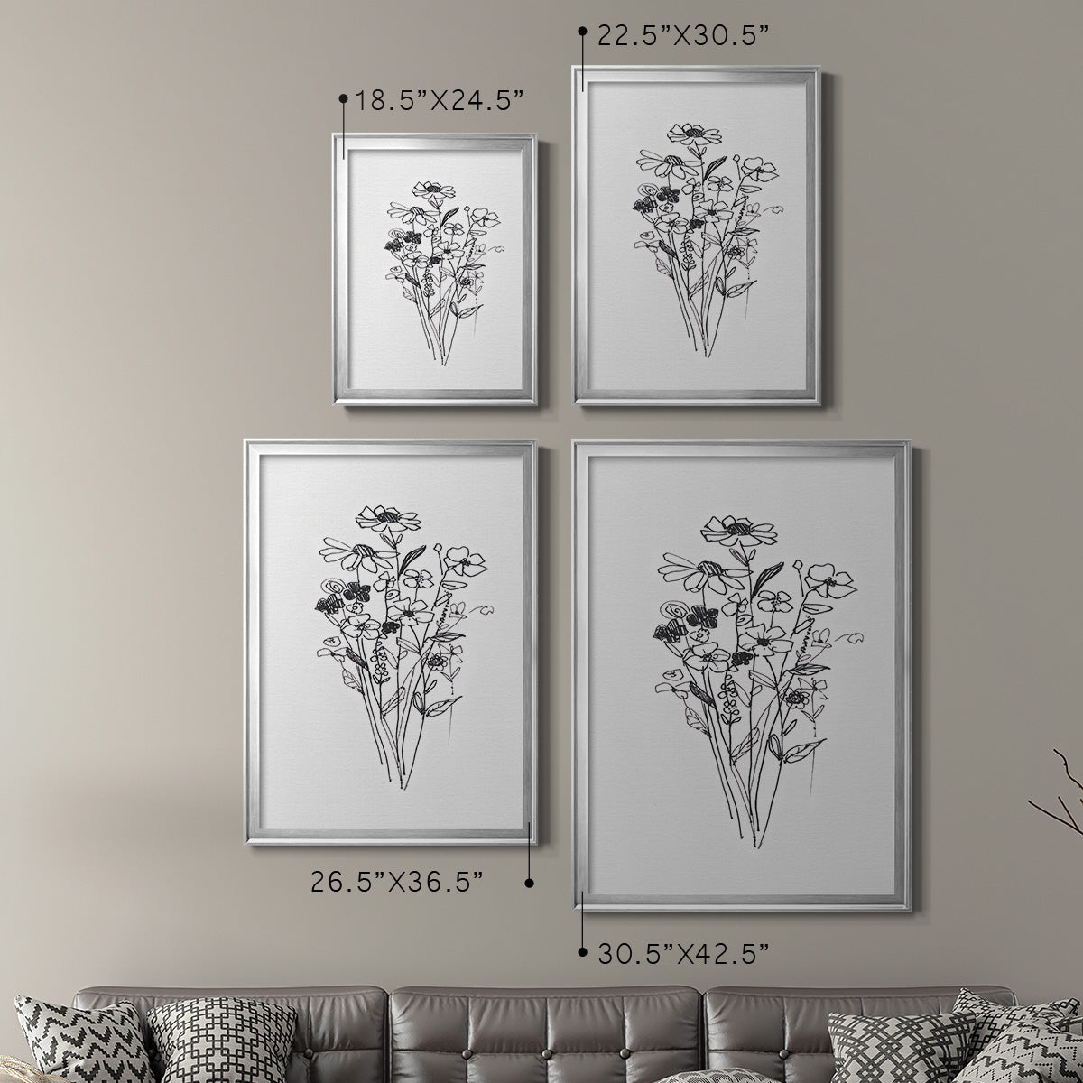 Farmhouse Plants II - Modern Framed Canvas Print