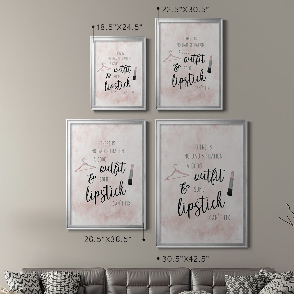 Outfit and Lipstick - Modern Framed Canvas Print