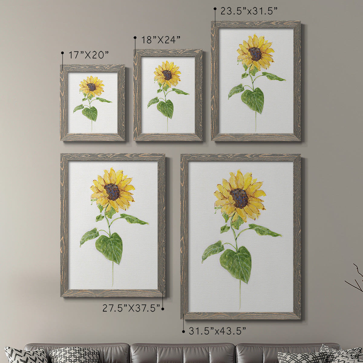 Sunflower I   - Premium Framed Canvas 2 Piece Set - Ready to Hang