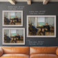 Impressionist interior scene by Édouard Manet in an ornate weathered white frame shown in multiple size options.