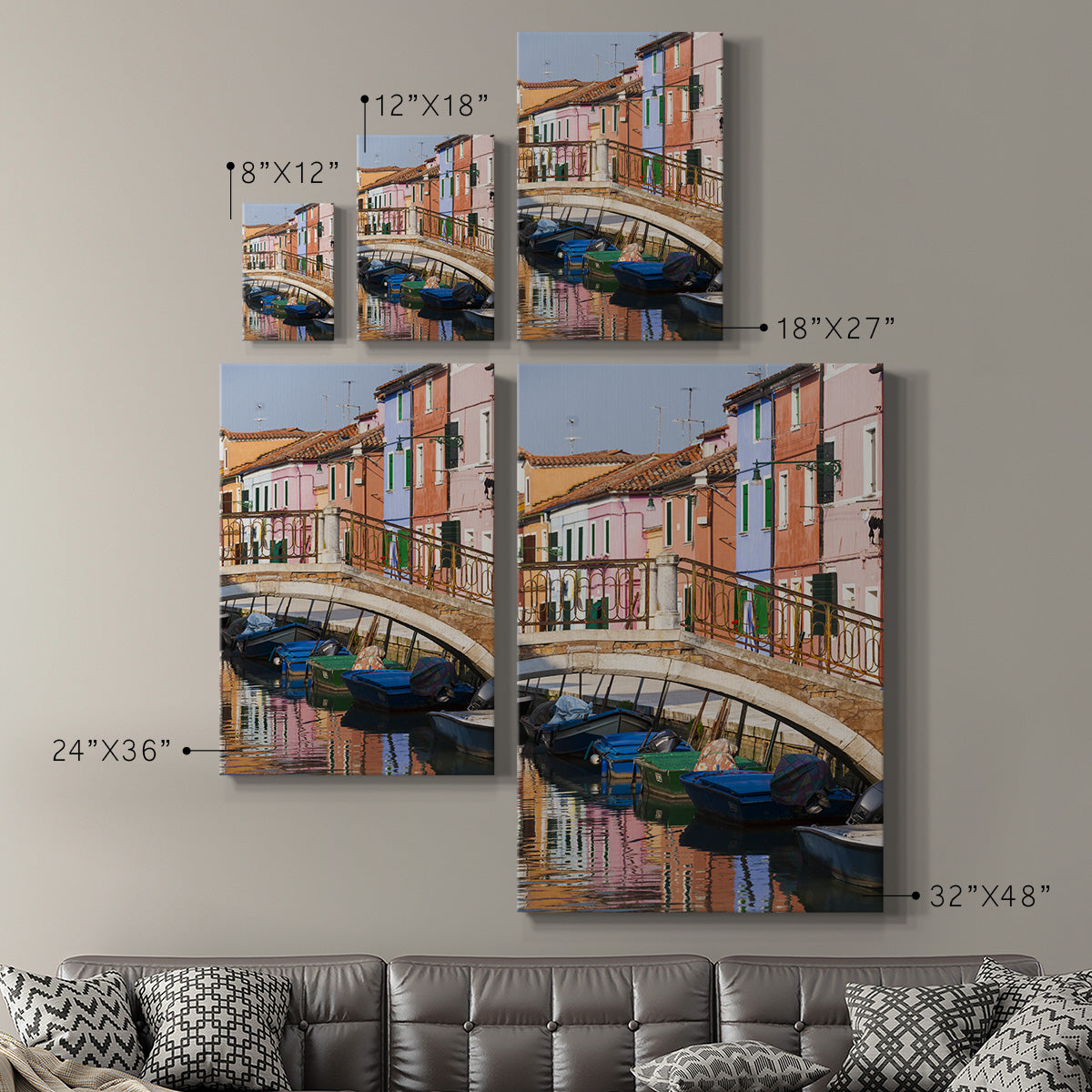 Colorful Canal Premium Gallery Wrapped Canvas - Ready to Hang