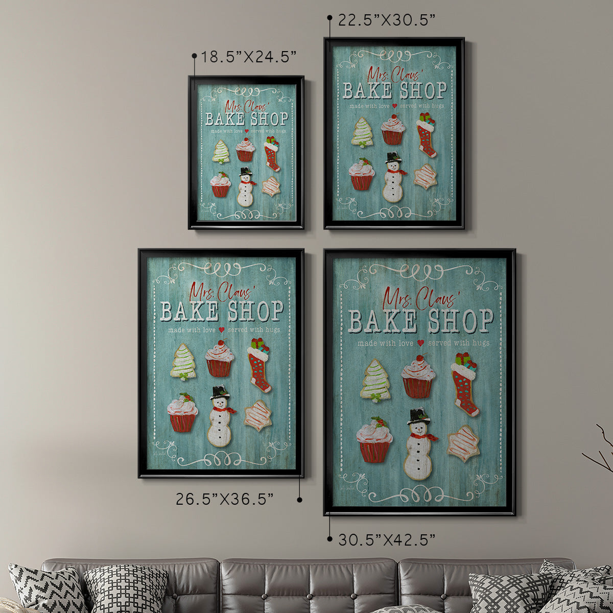 Mrs. Claus Bake Shop - Modern Framed Canvas Print