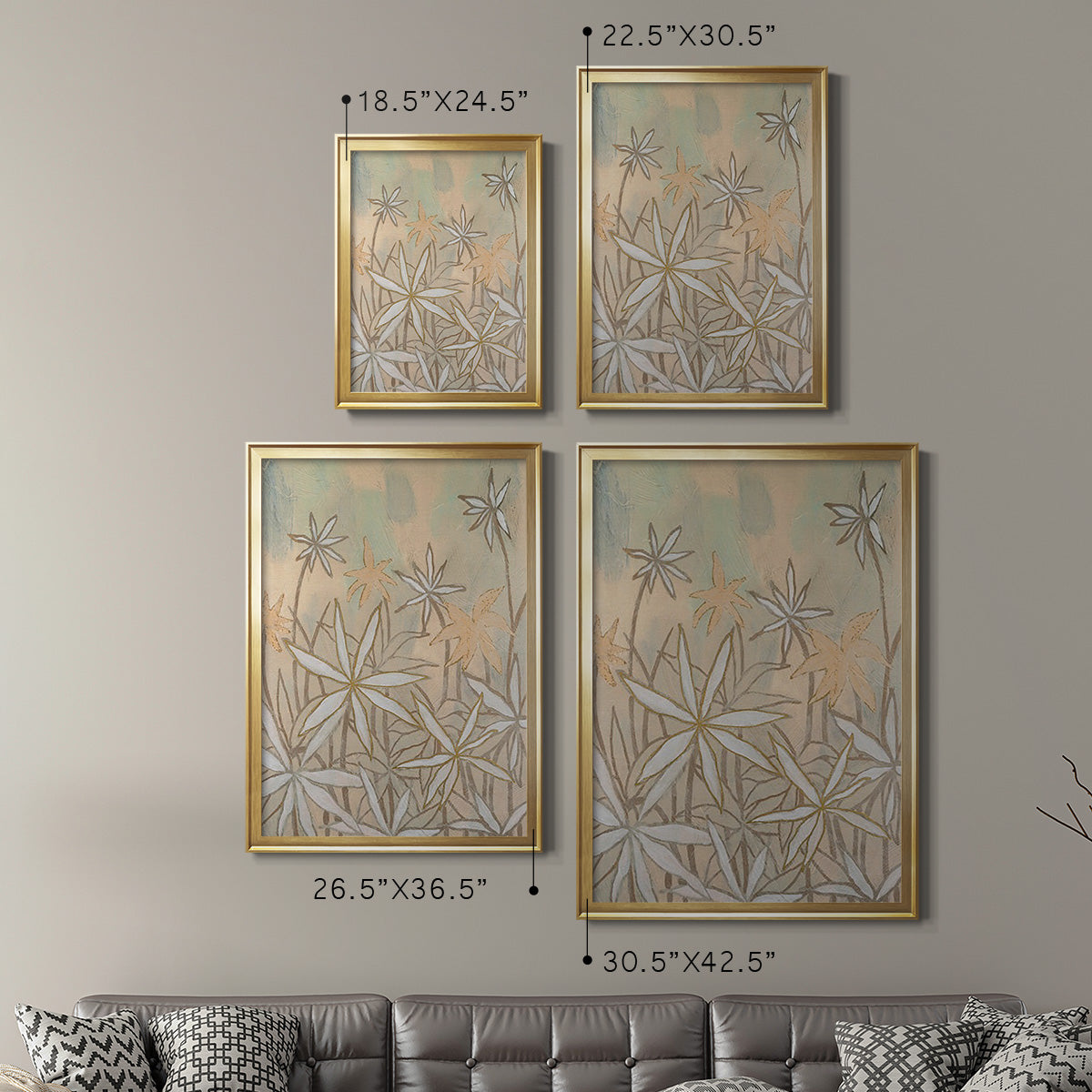 Embellished Starburst Bloom II - Modern Framed Canvas Print