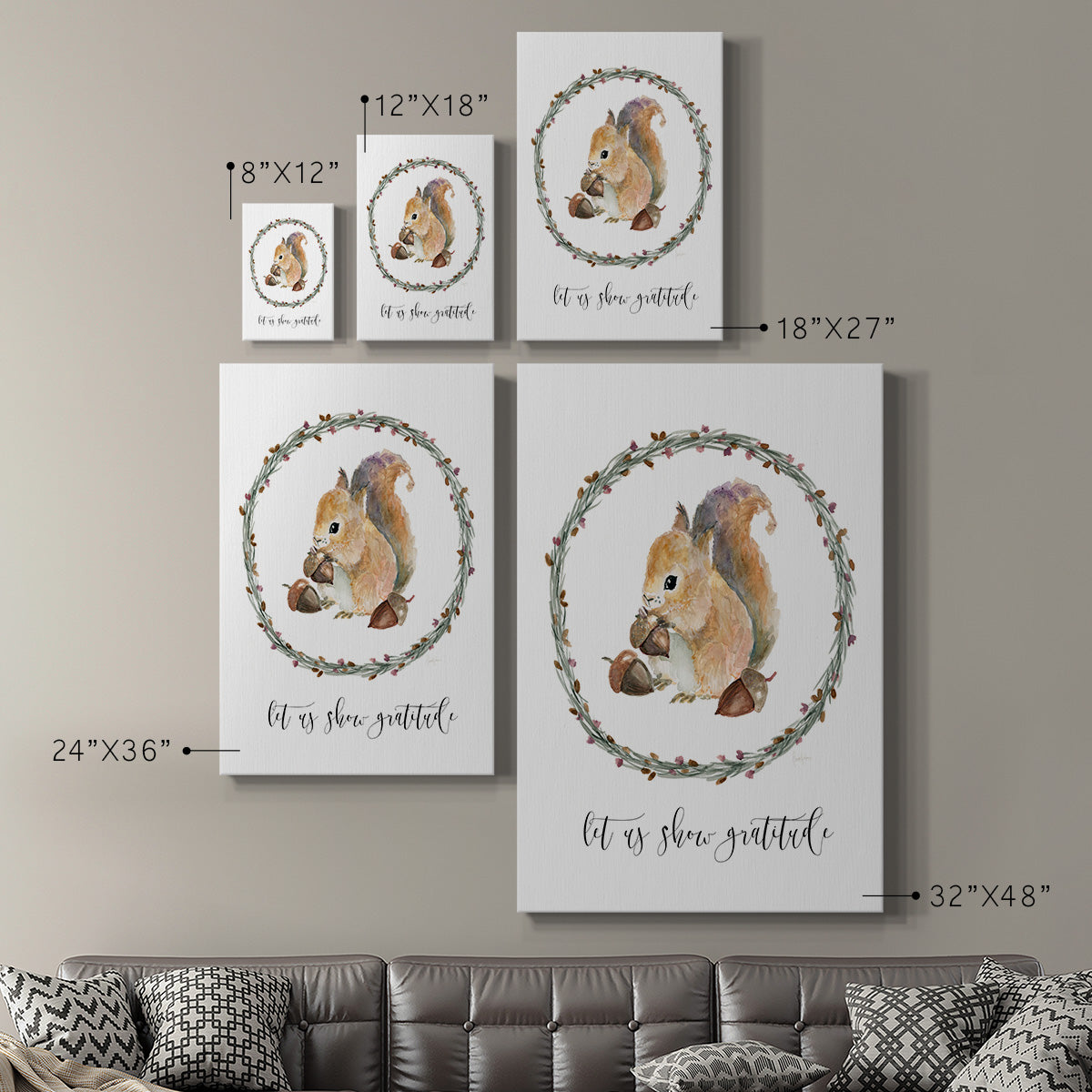 Harvest Home Squirrel - Canvas Art Print