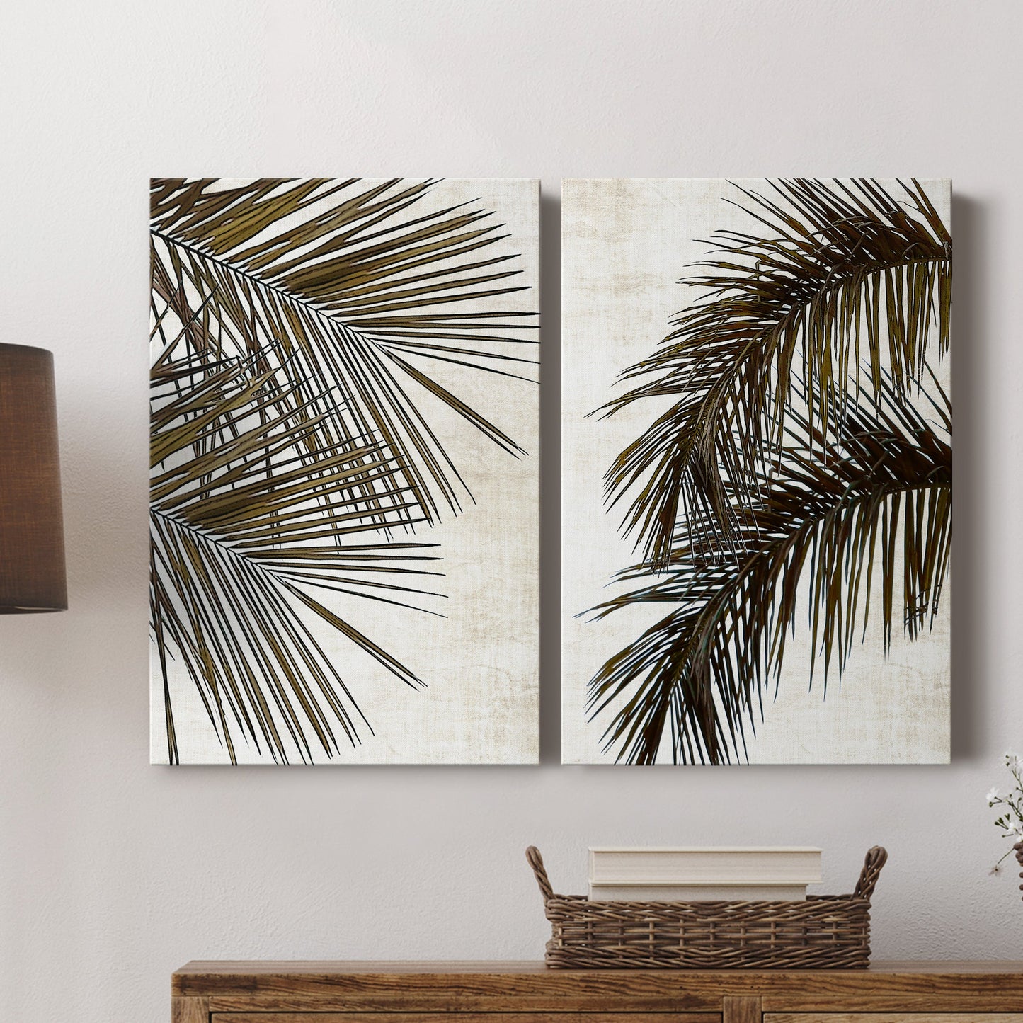 Palm I Premium Gallery Wrapped Canvas - Ready to Hang - Set of 2 - 8 x 12 Each