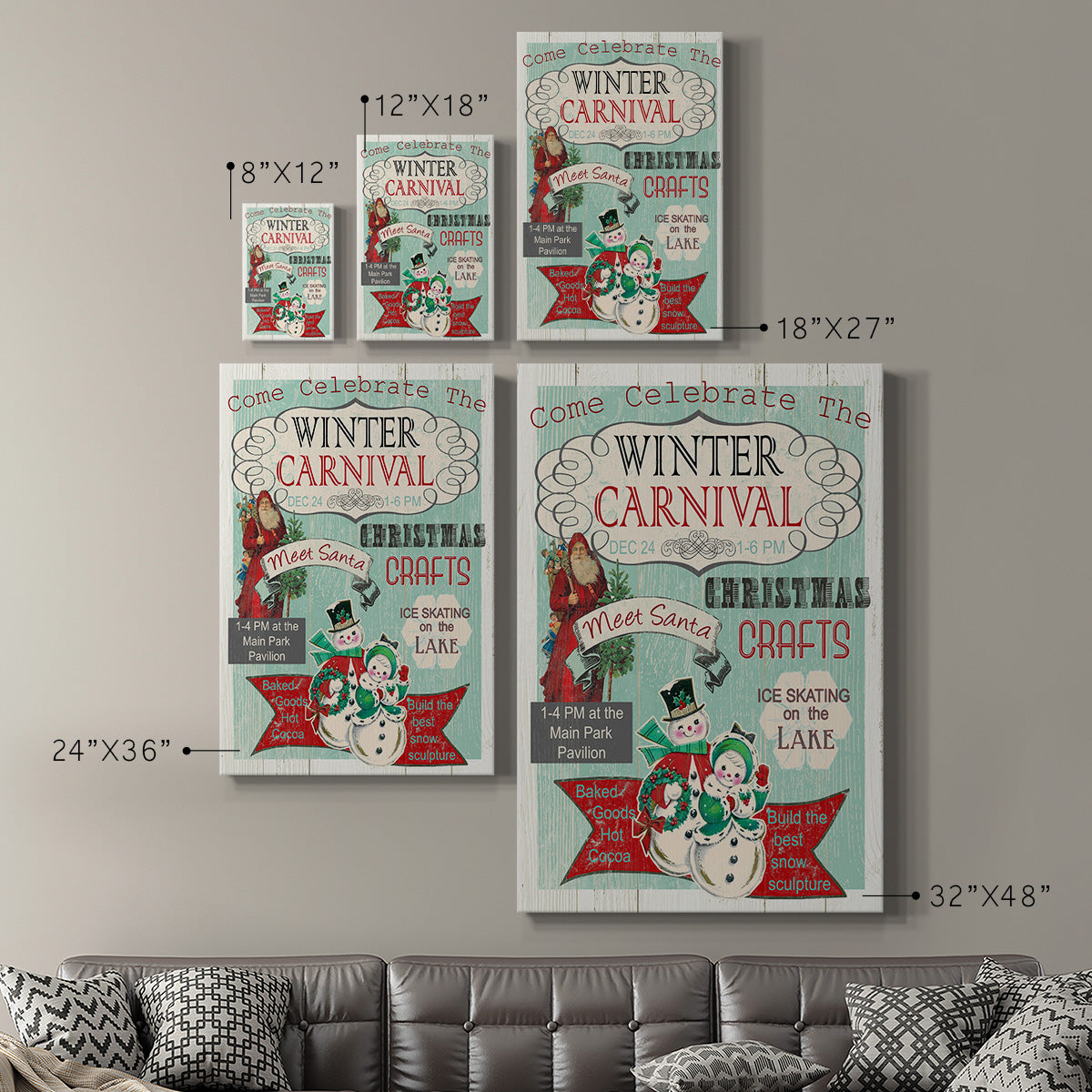 Bright Christmas Carnival Premium Gallery Wrapped Canvas - Ready to Hang