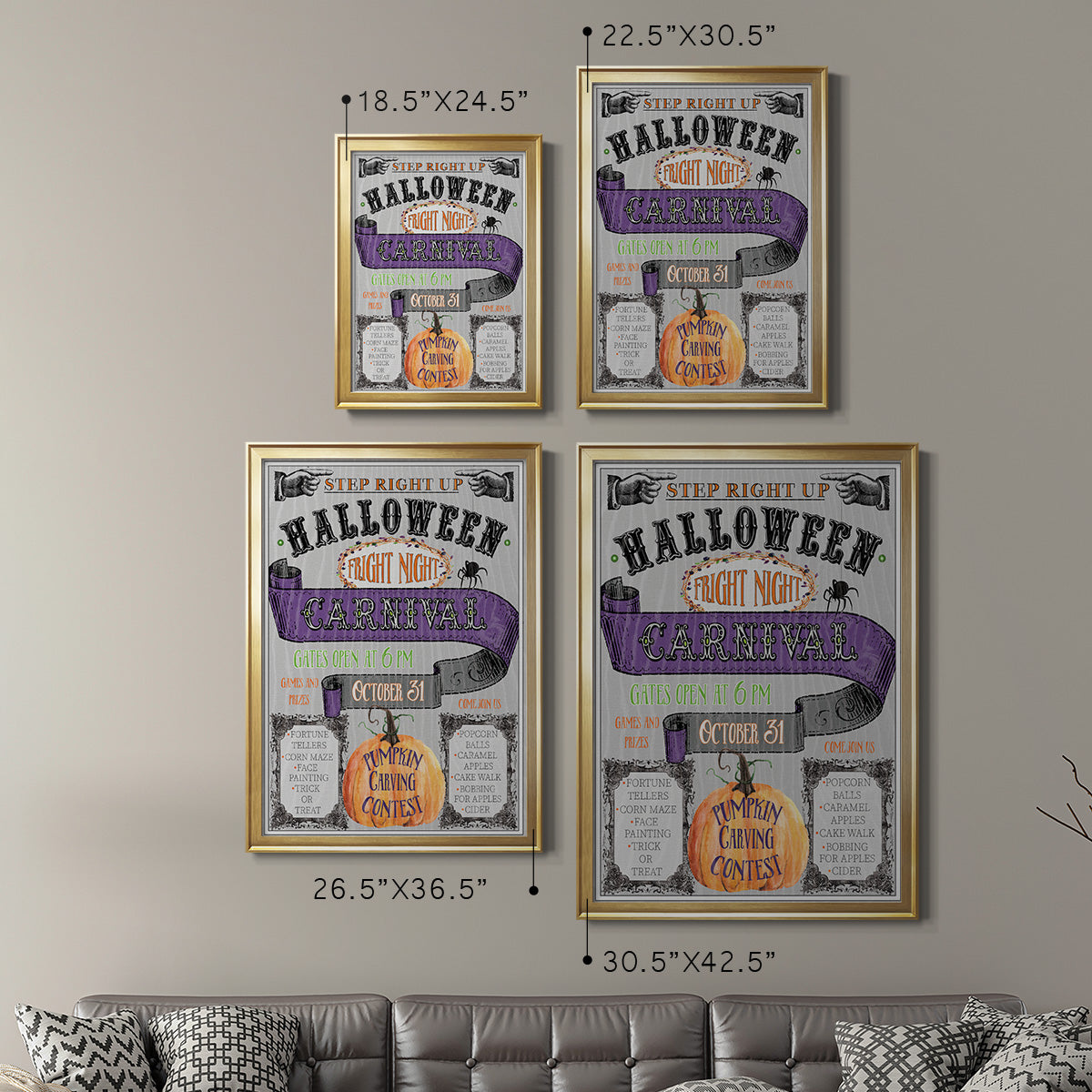 Carnival Sign - Modern Framed Canvas Print