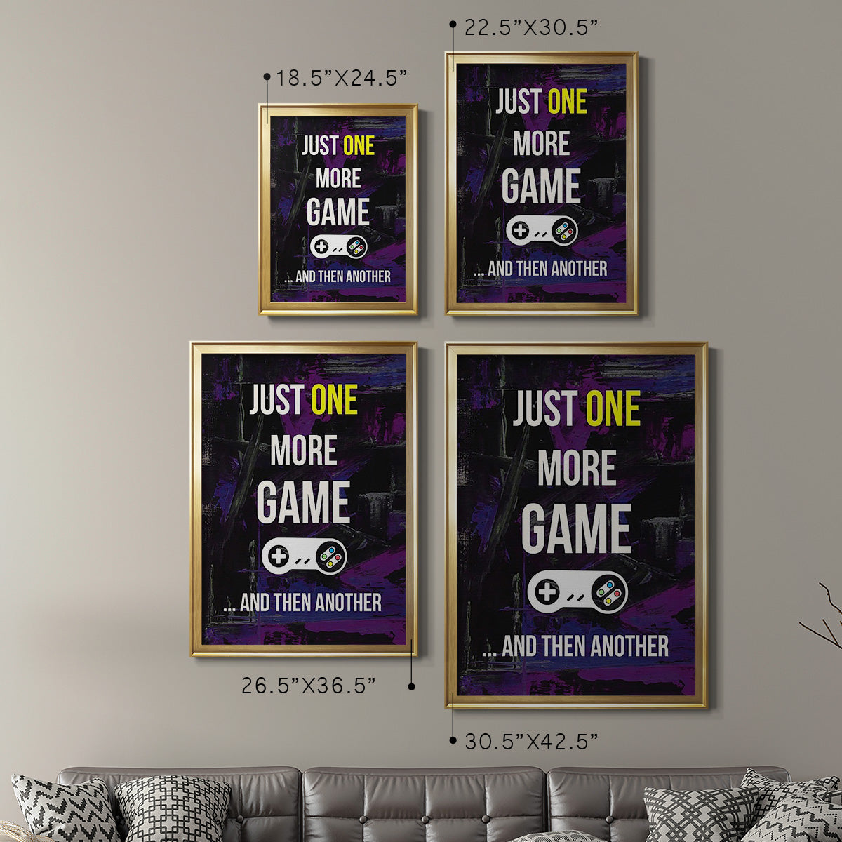 Gamer at Play II - Modern Framed Canvas Print