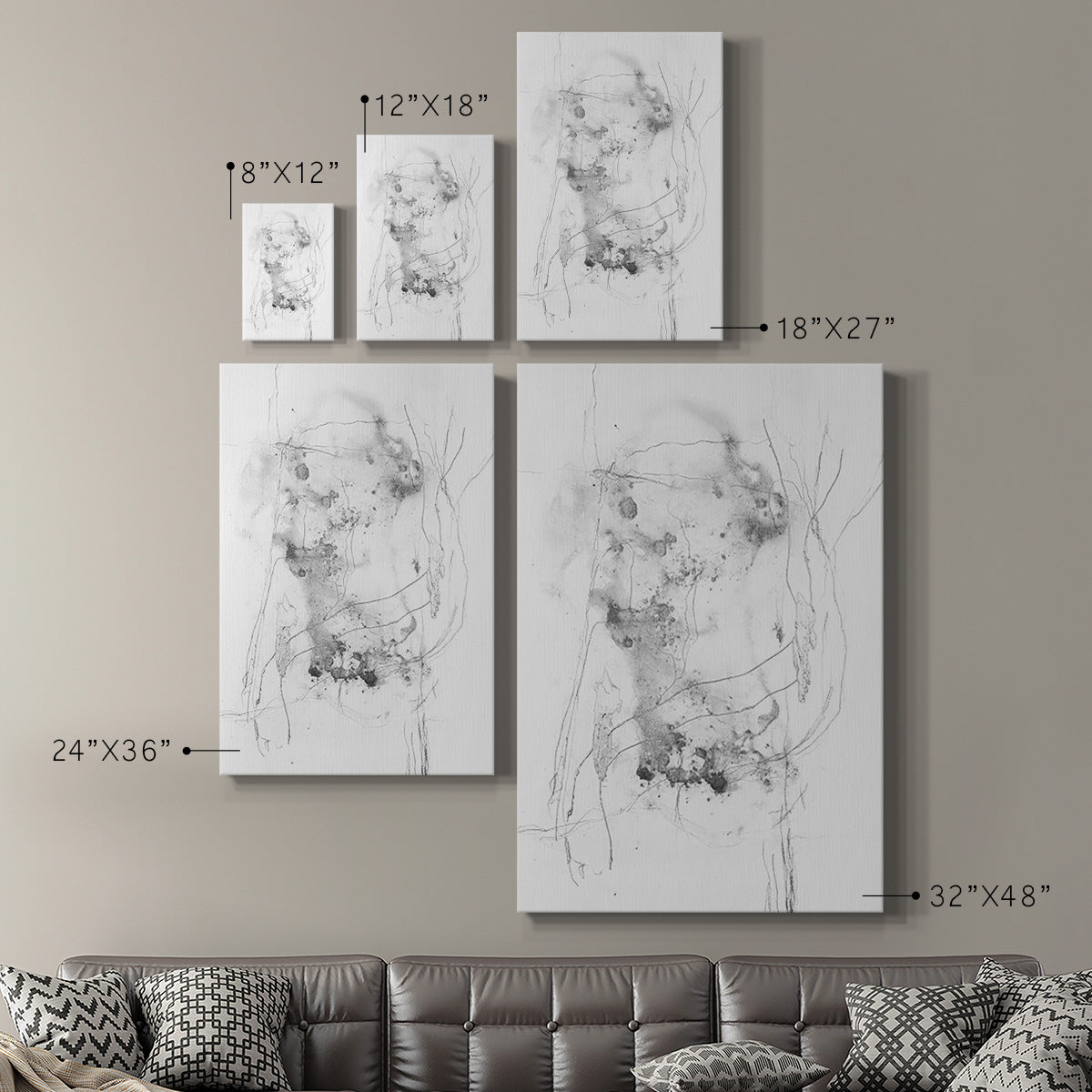 Graphite Abstract IV - Canvas Art Print
