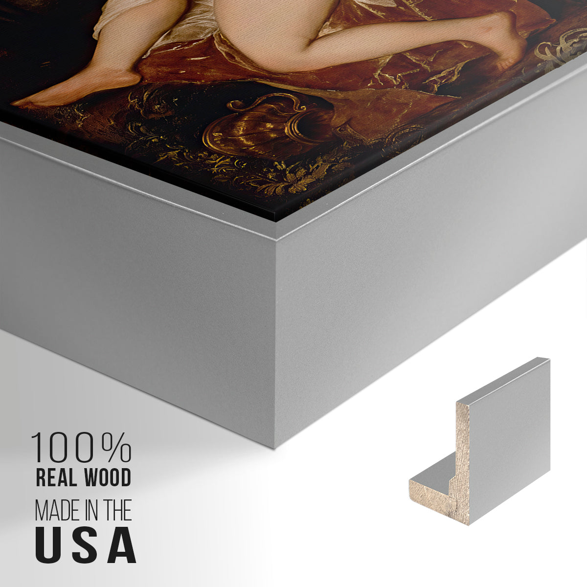 Venus and Adonis, 1554 - Floater Framed Canvas Print