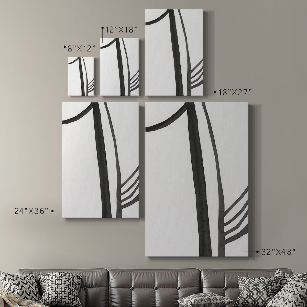 Ink Lines I Premium Gallery Wrapped Canvas - Ready to Hang