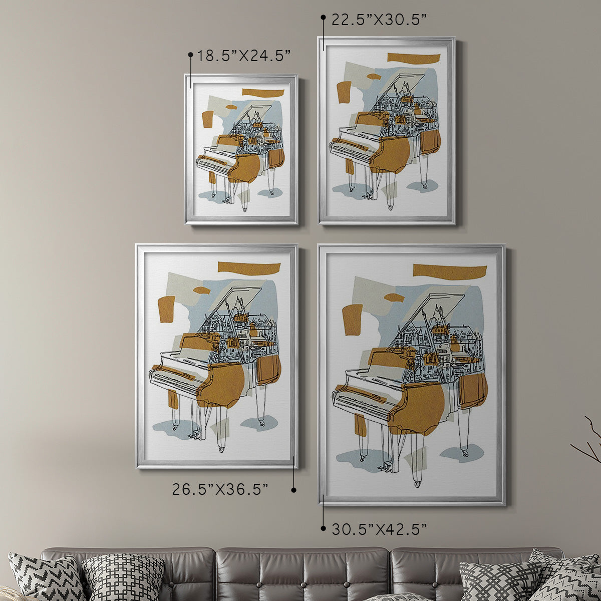 Rehearsal I - Modern Framed Canvas Print
