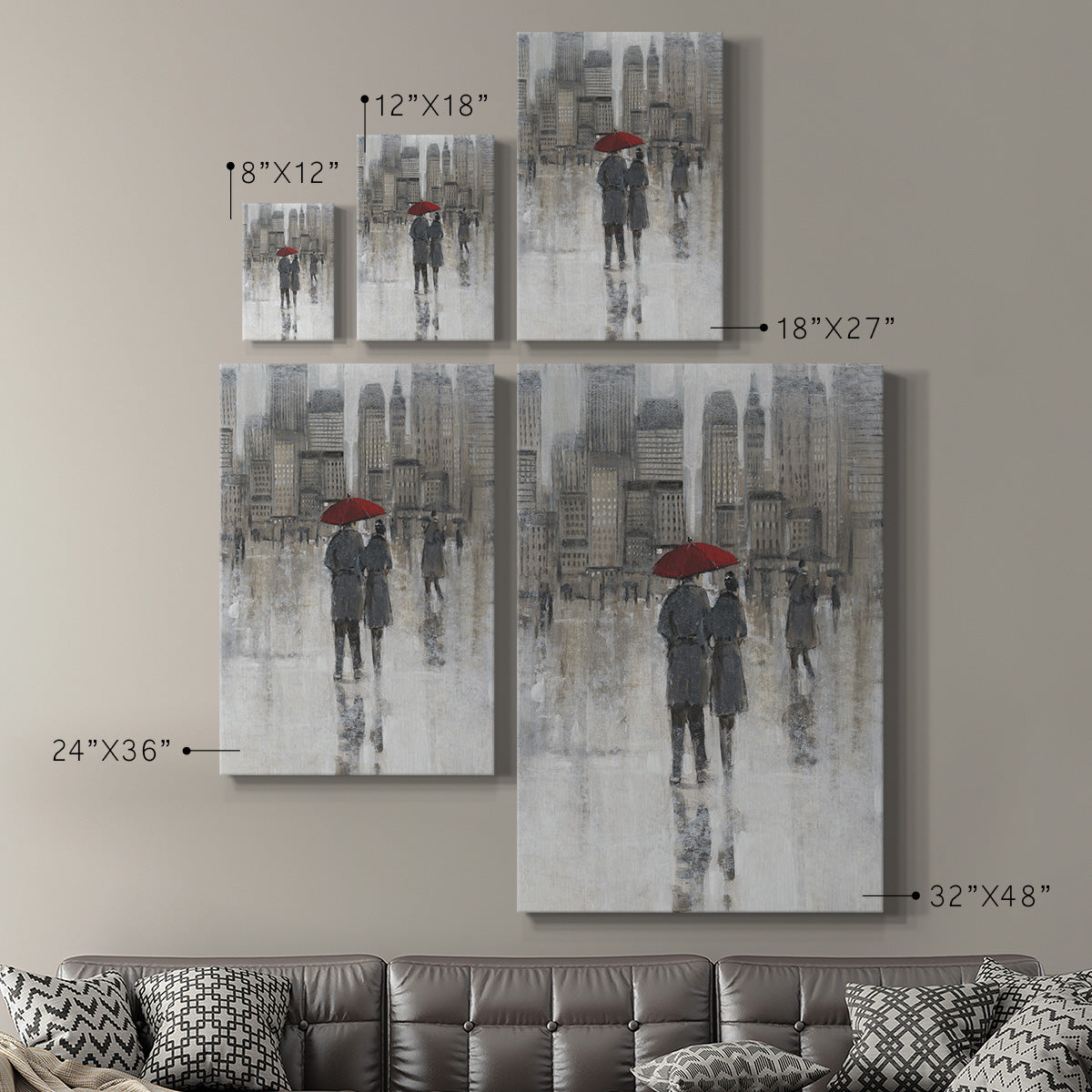 Rain in The City I Premium Gallery Wrapped Canvas - Ready to Hang