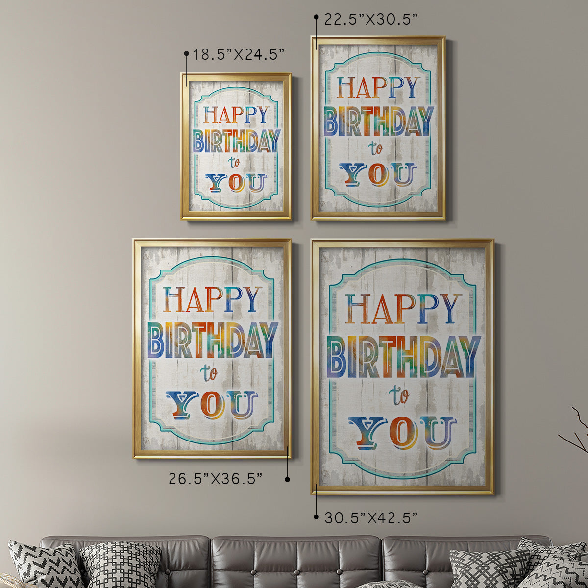 Happy Birthday to You - Modern Framed Canvas Print