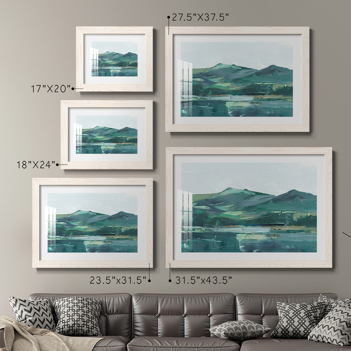 Green Grey Mountains II - Barnwood Framed Art Print