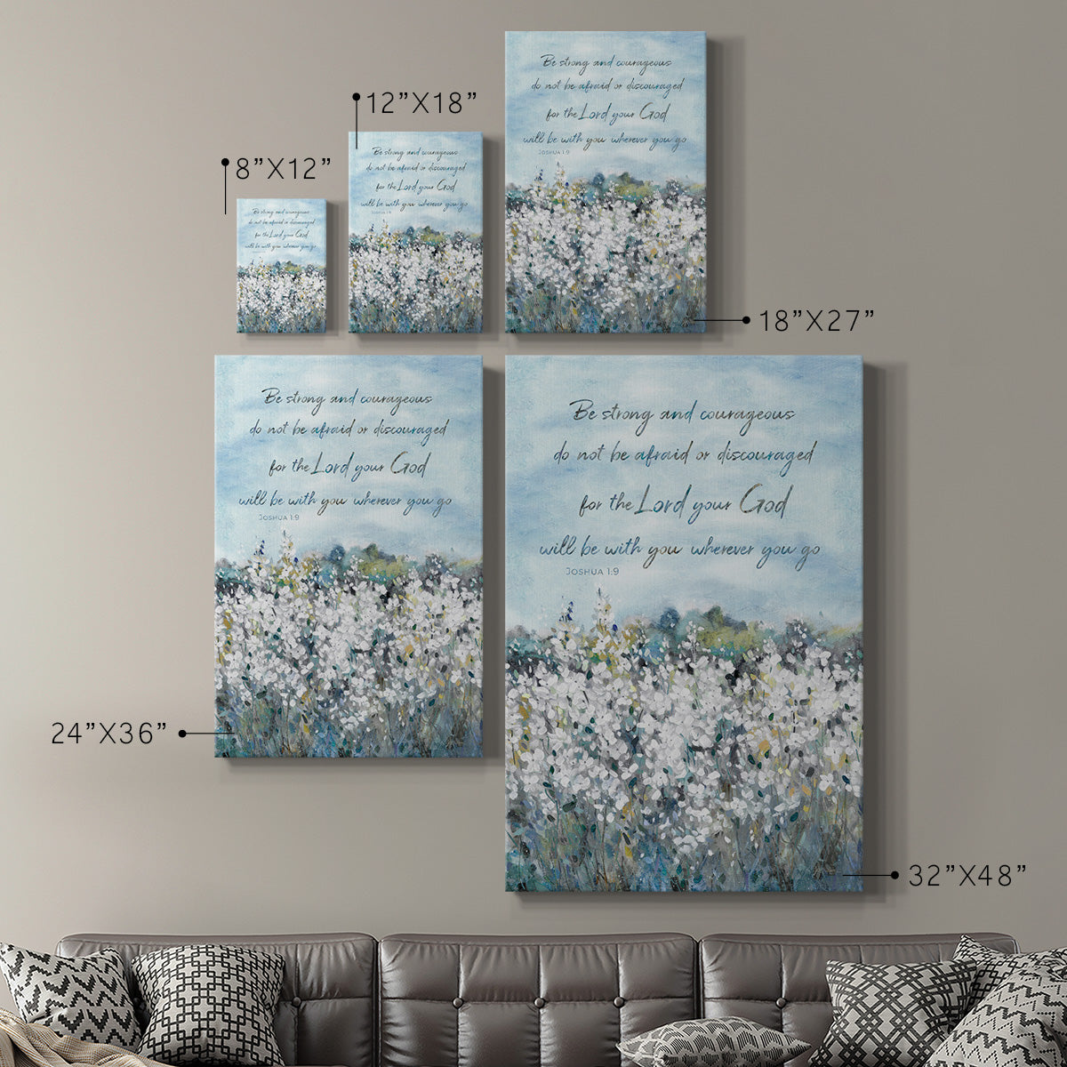 Be Strong Flower Field Premium Gallery Wrapped Canvas - Ready to Hang