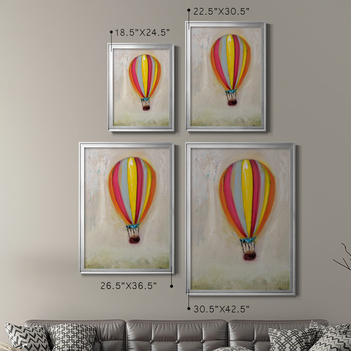 Lucky Hot Air Balloon -  Framed Canvas Print