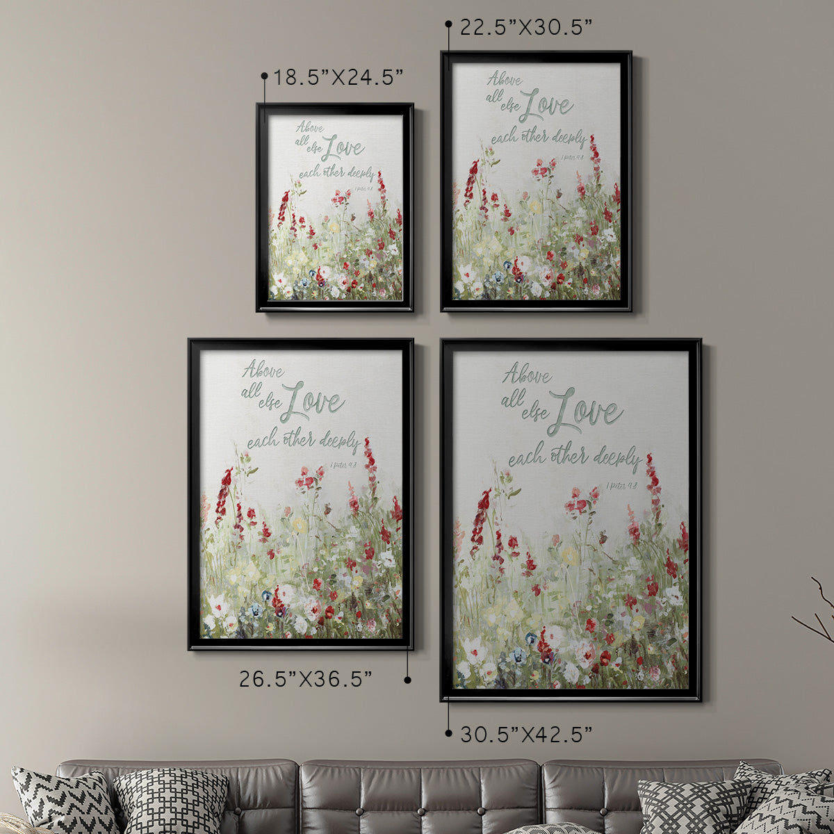 Love Meadow - Modern Framed Canvas Print