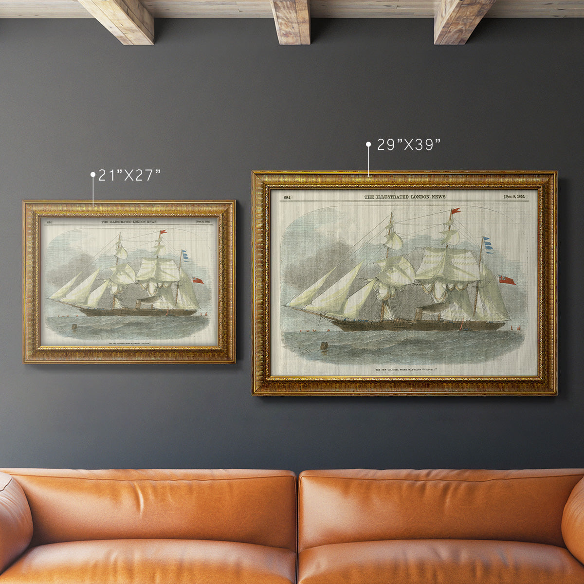 Antique Clipper Ship III Premium Framed Canvas- Ready to Hang