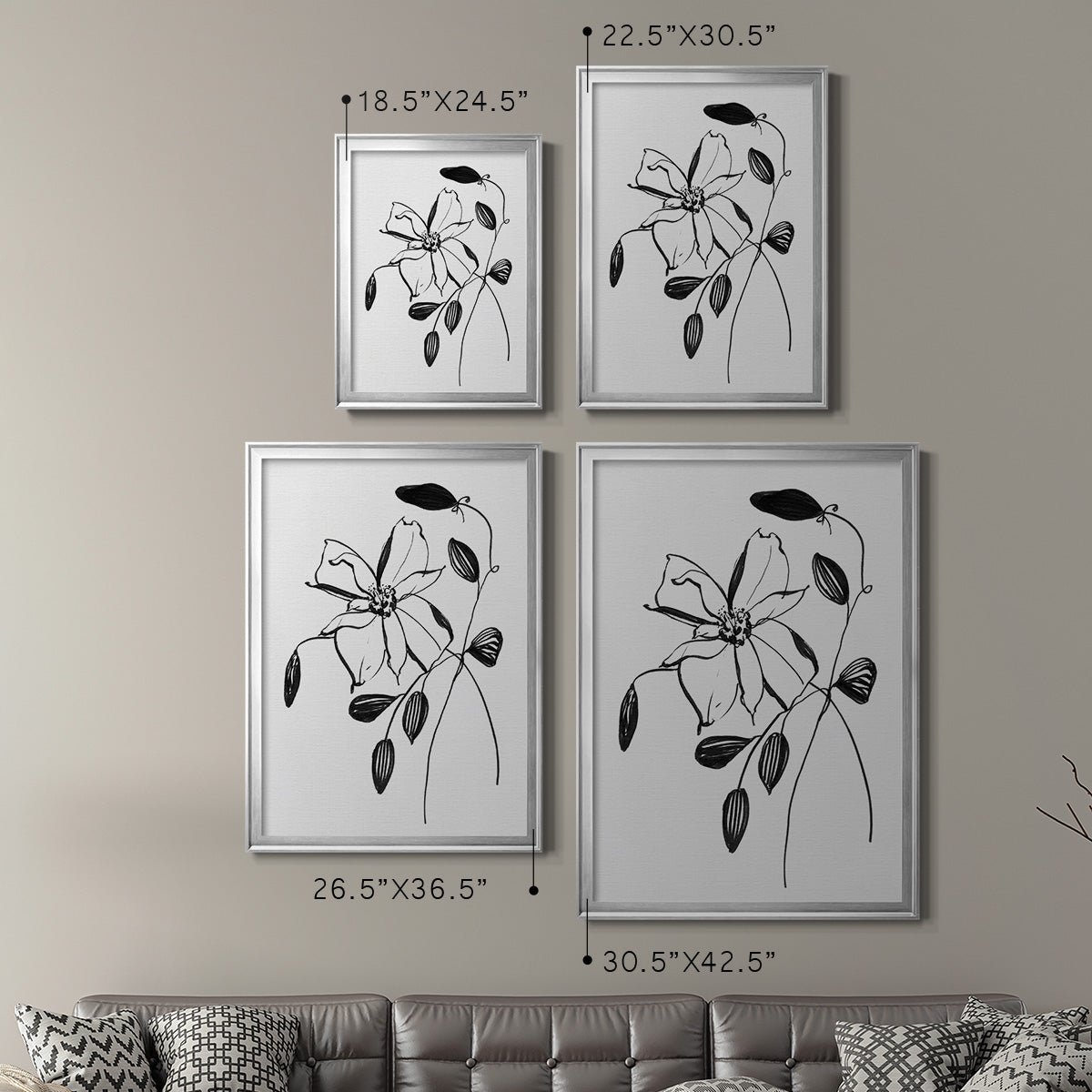 Wild Clematis II - Modern Framed Canvas Print